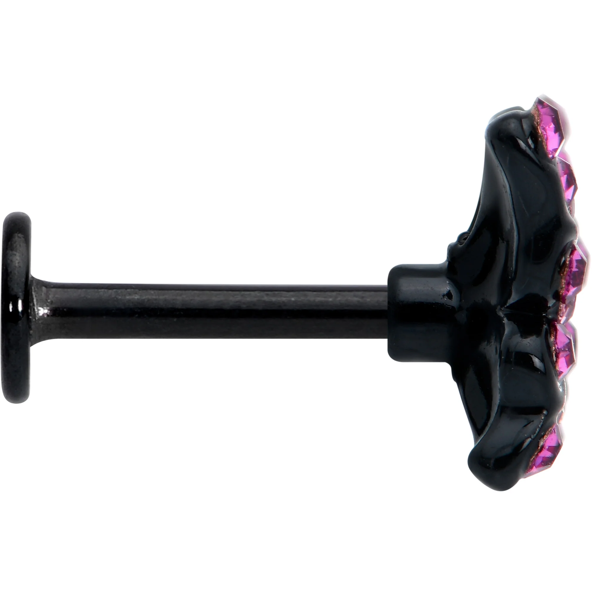 16G 5/16 Pink Gem Black Midnight Butterfly Labret Monroe Tragus - Image 3