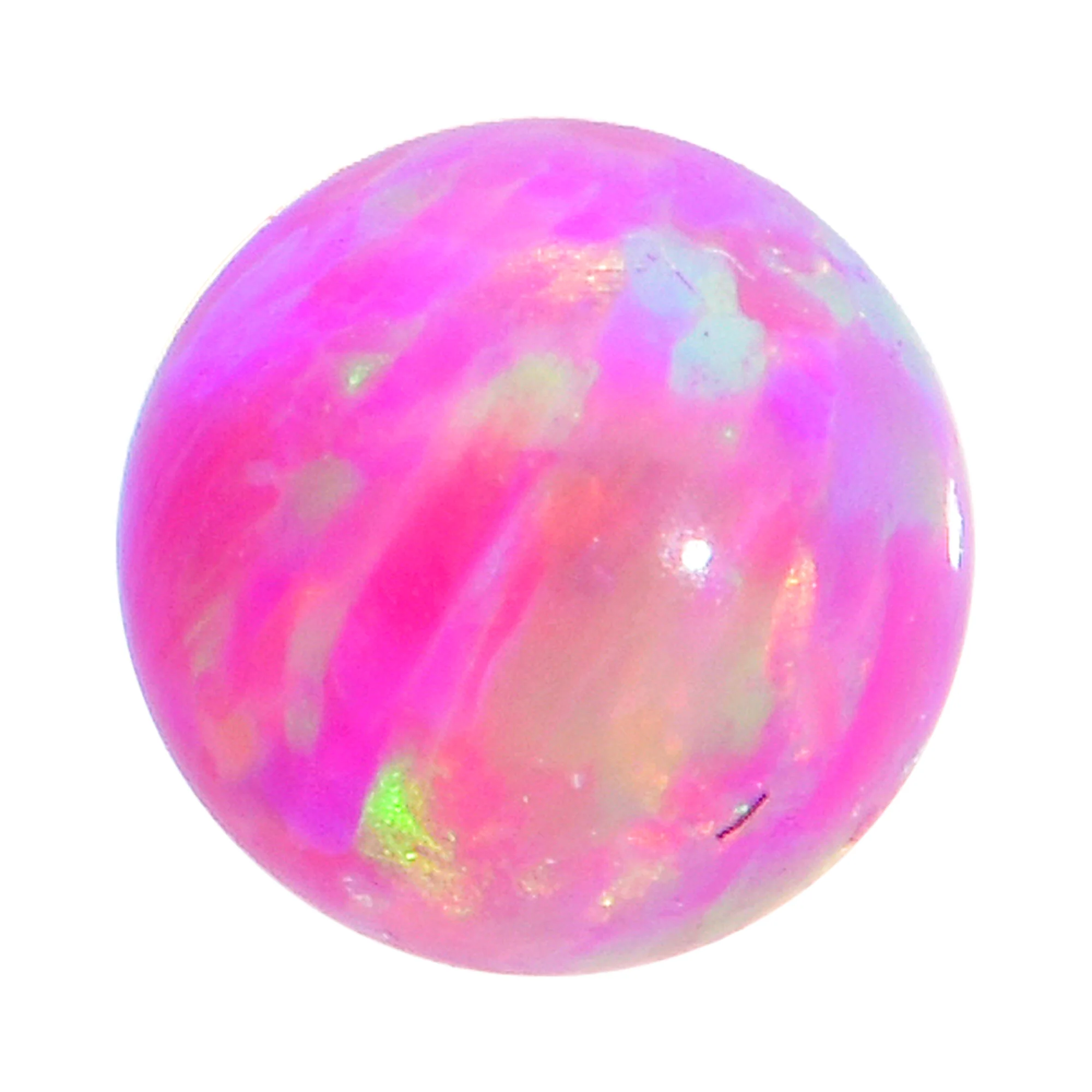 16G 5/16 Pink Synthetic Opal Titanium Threadless Flower Labret - Image 3