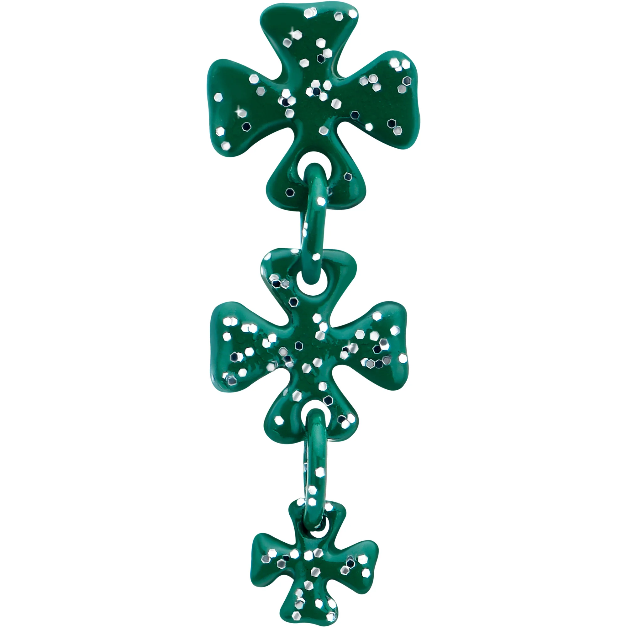 16G 5/16 Polka Dot Shamrock Dangle Cartilage Tragus Earring - Image 3