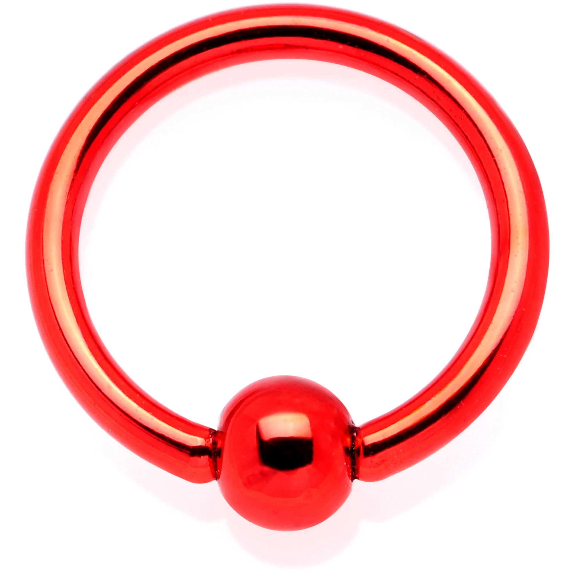 16G 5/16 Red Anodized BCR Captive Ring