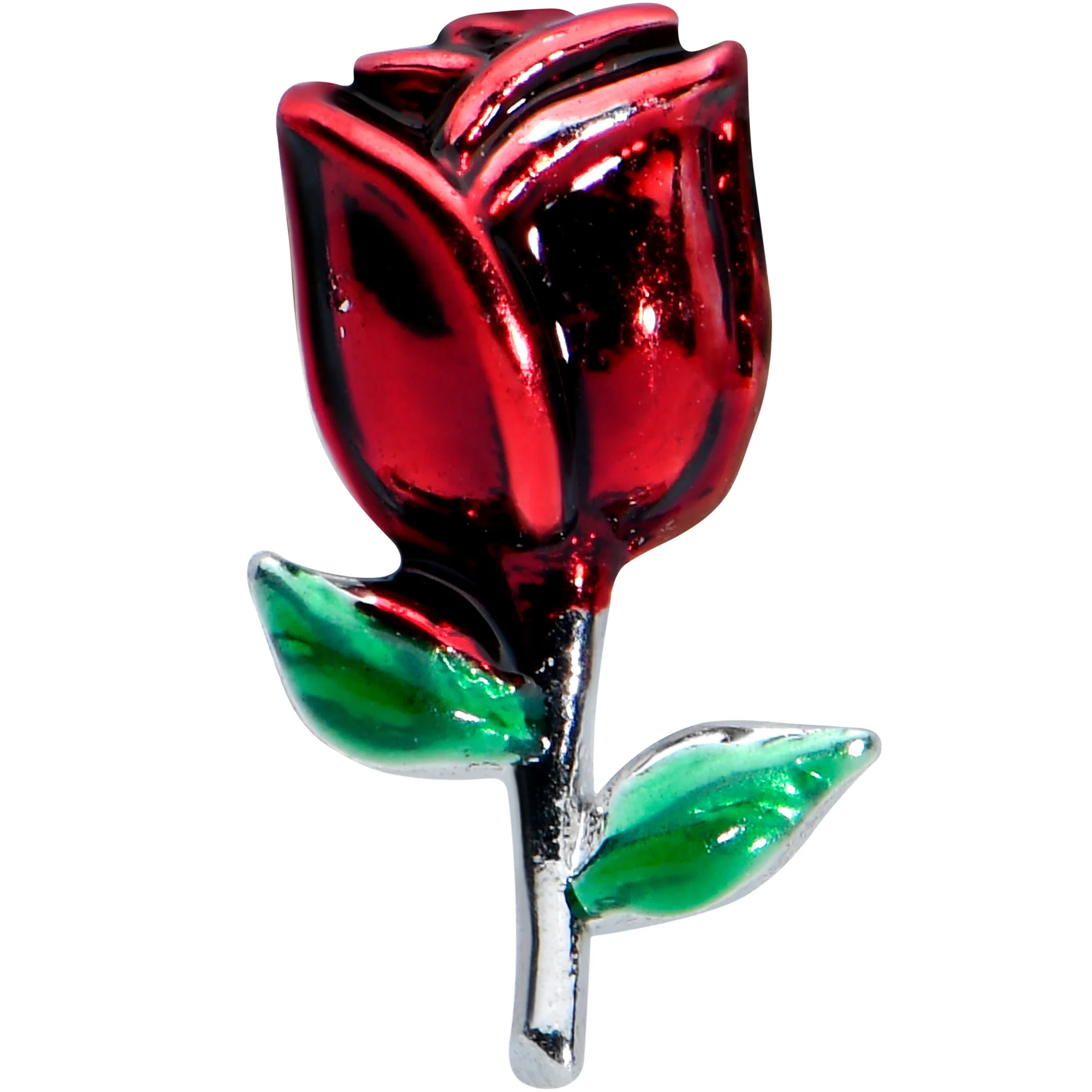 16G 5/16 Rose Red Flower Valentines Day Labret Monroe Tragus - Image 2
