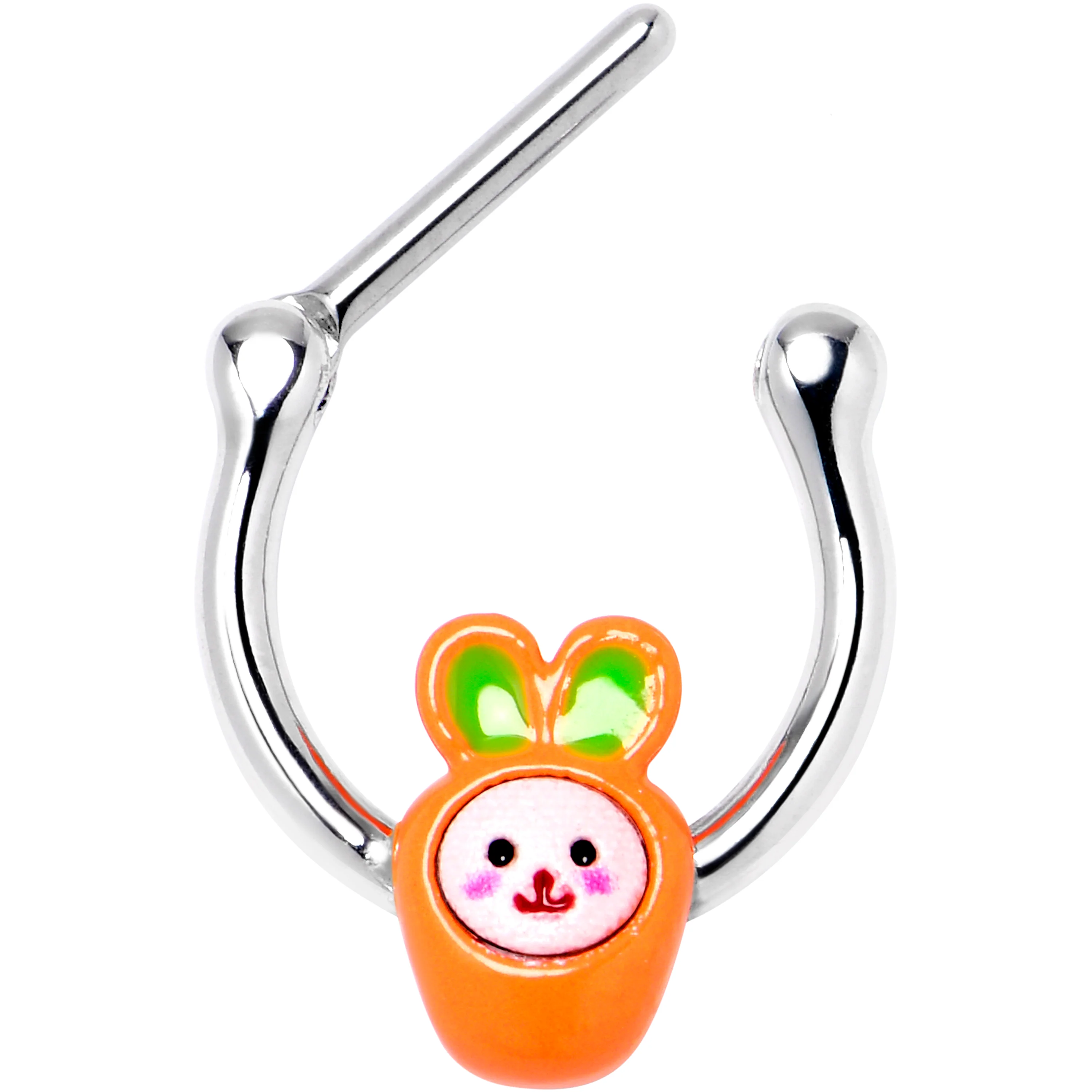 16G 5/16 Surprise Carrot Easter Bunny Cartilage Clicker - Image 2