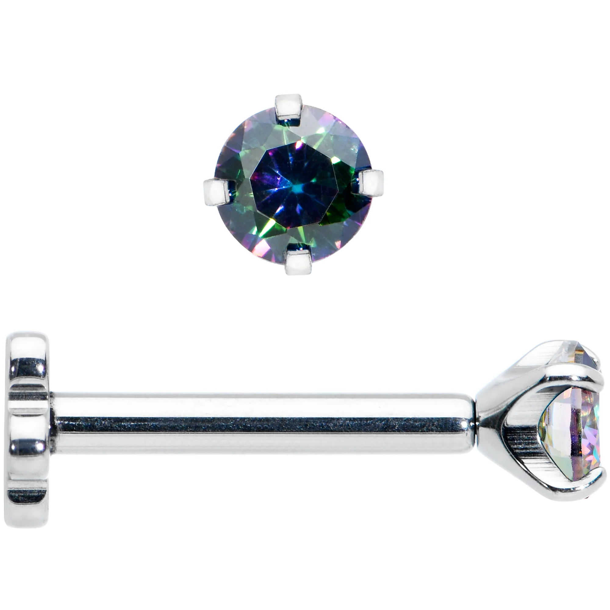 16G 5/16 Vitrail CZ G23 Titanium Threadless Flower Labret Tragus - Image 2