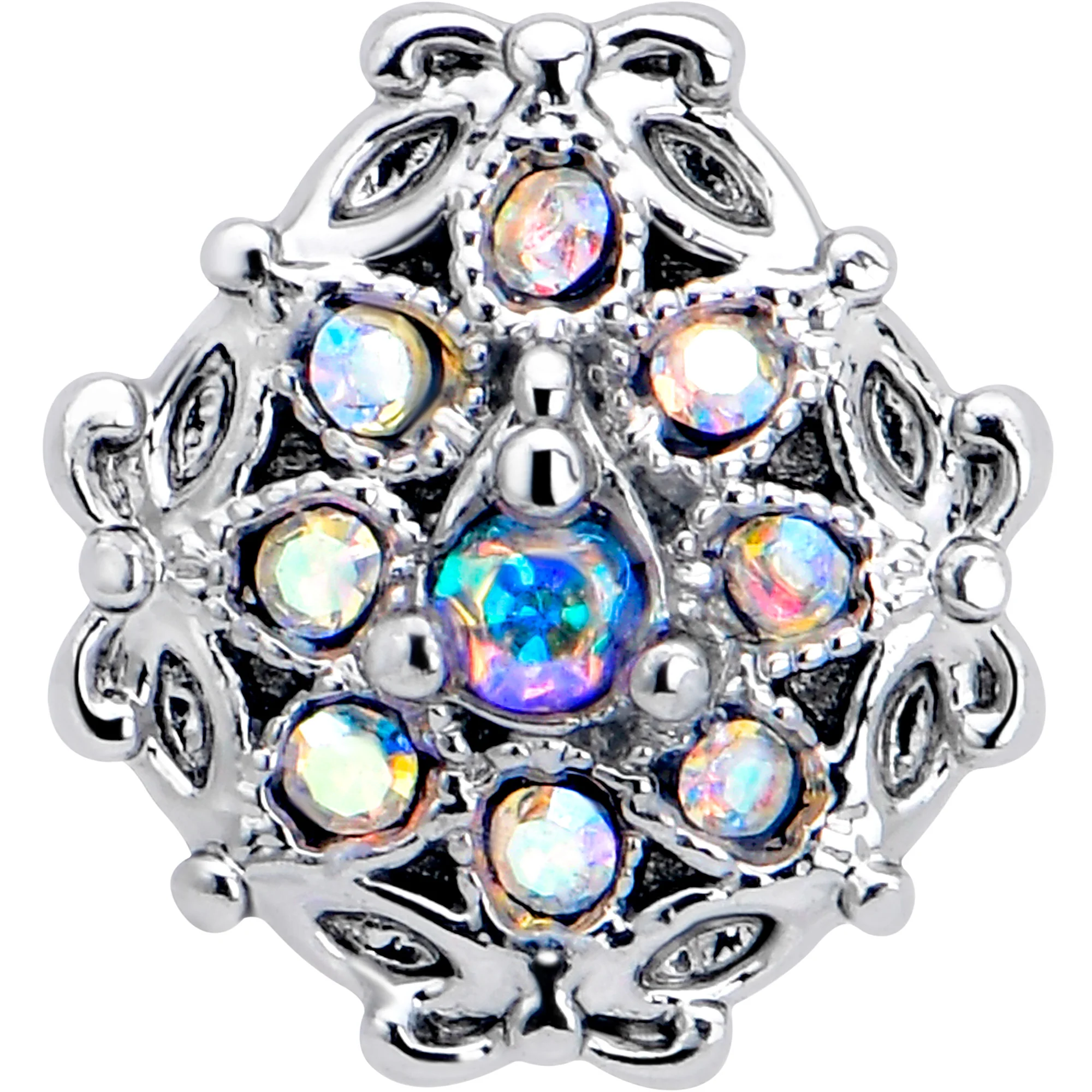 16G 5/16 Aurora Gem Retro Sunburst Labret Monroe Tragus - Image 2