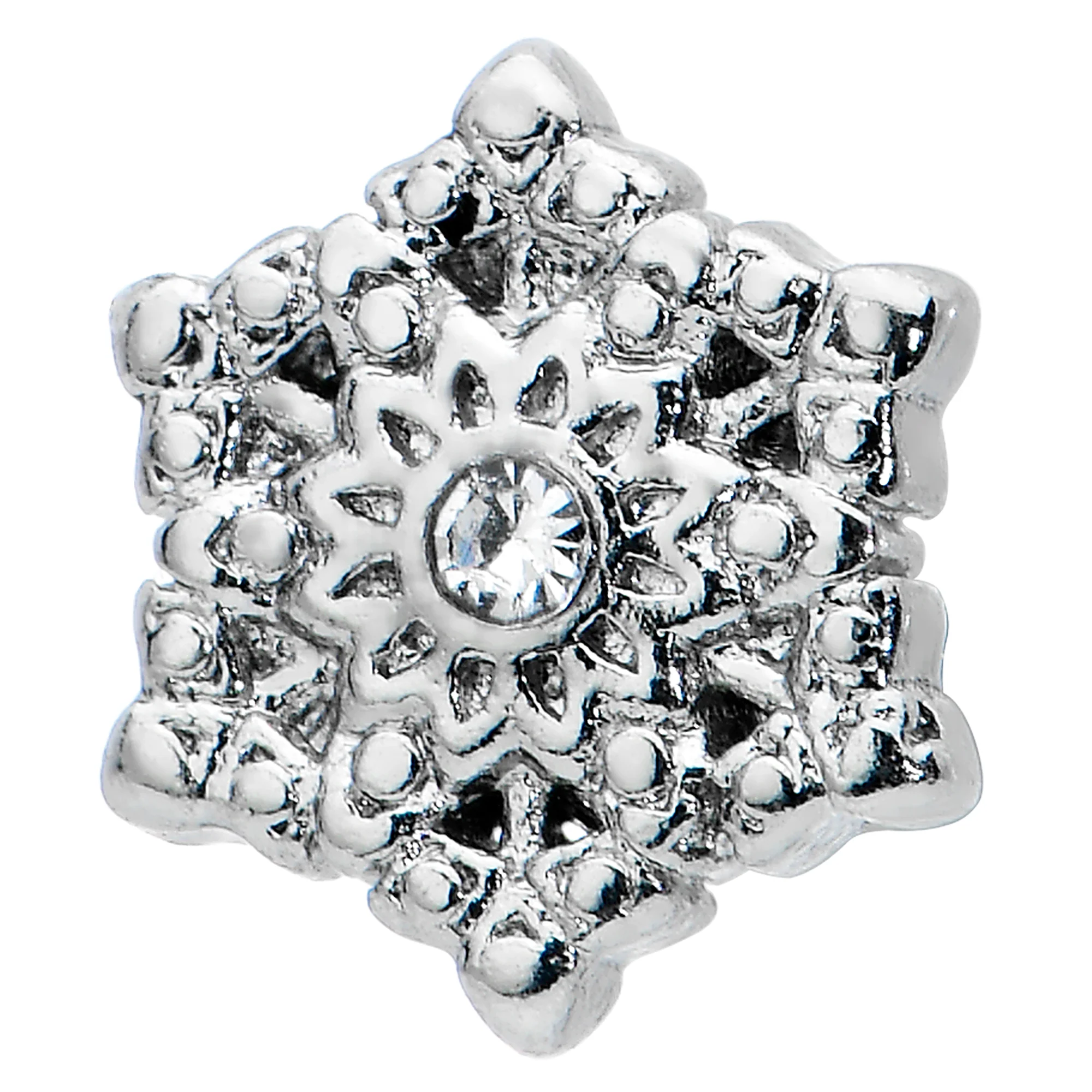 16G 5/16 Clear Gem Filigree Epic Snowflake Labret Monroe Tragus - Image 2