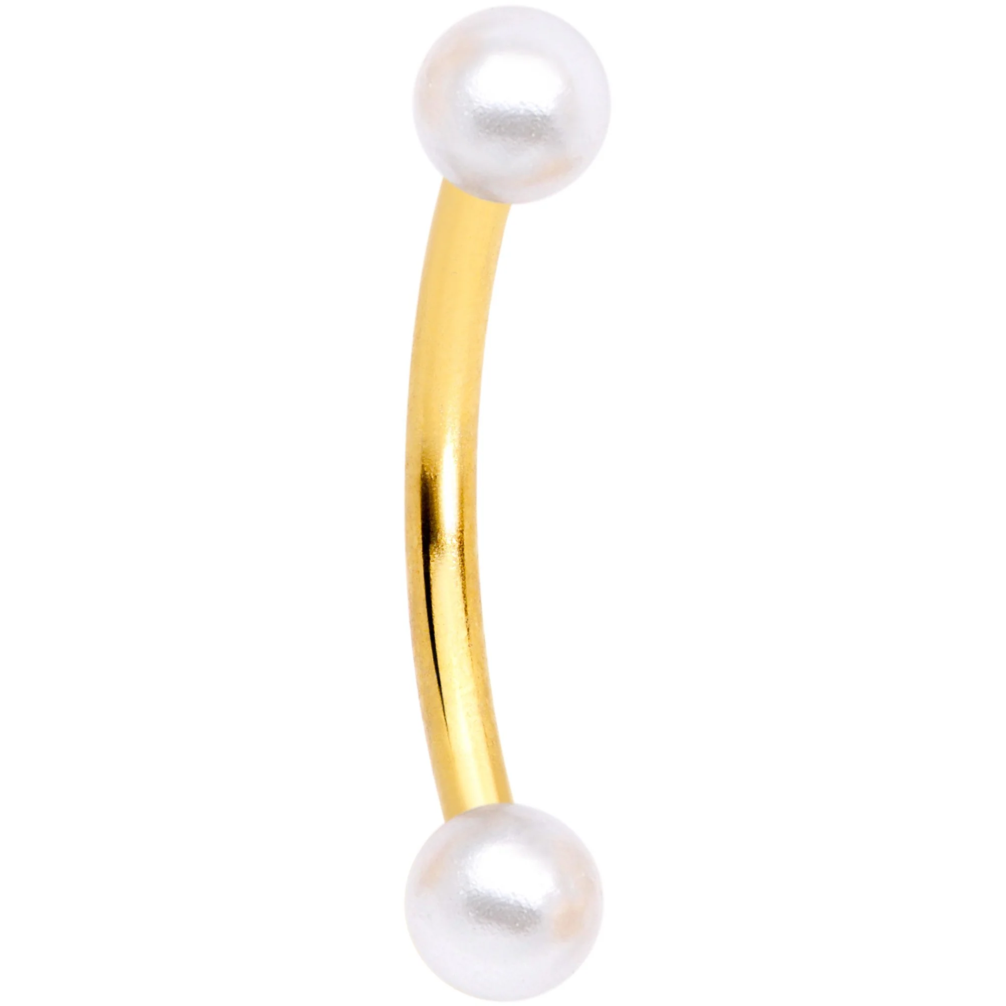 16G 5/16 Clear Gem Flower Gold Tone Curved Eyebrow Ring Set of 4 - Image 5
