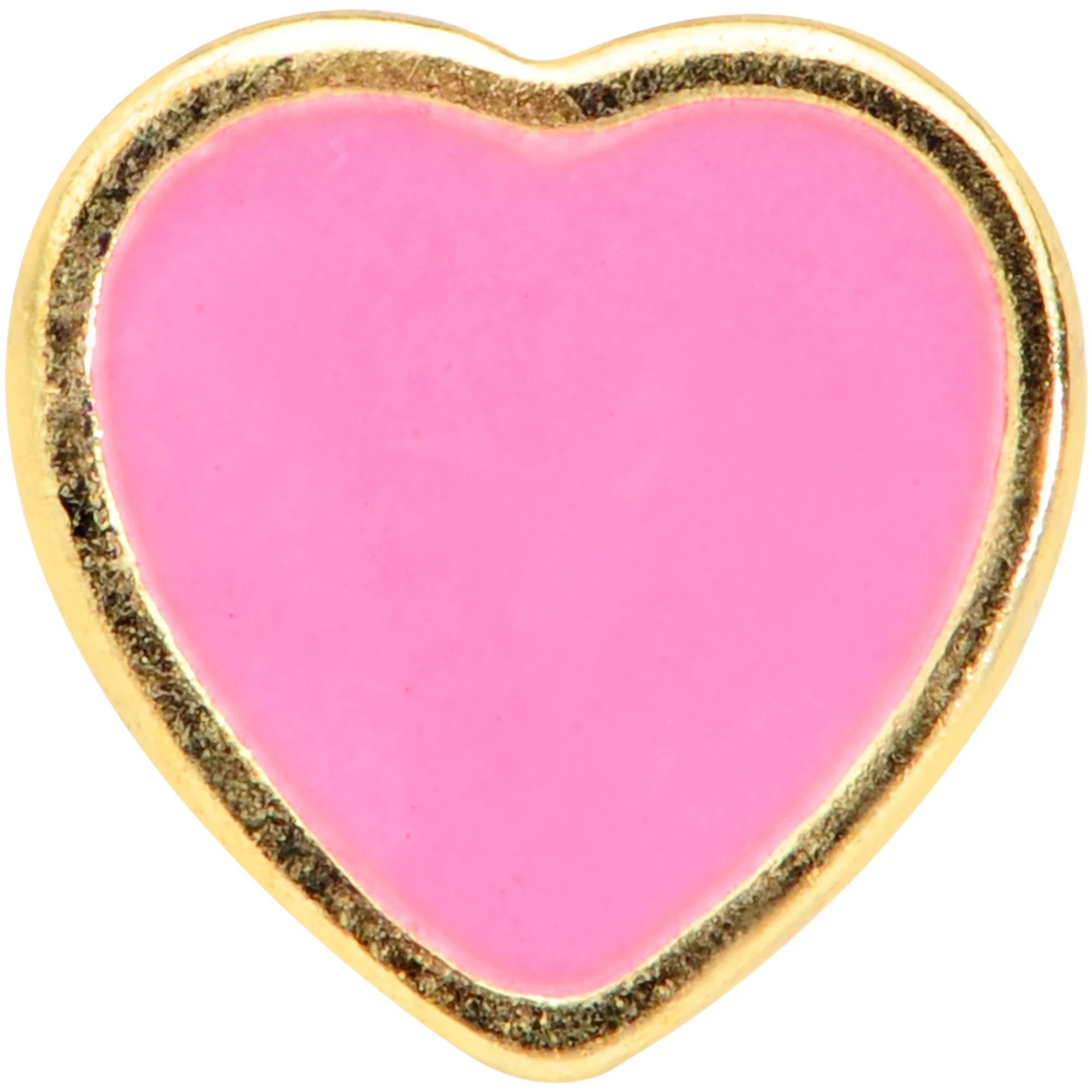 16G 5/16 Gold Tone Pink Heart Valentines Day Labret Tragus Monroe - Image 4