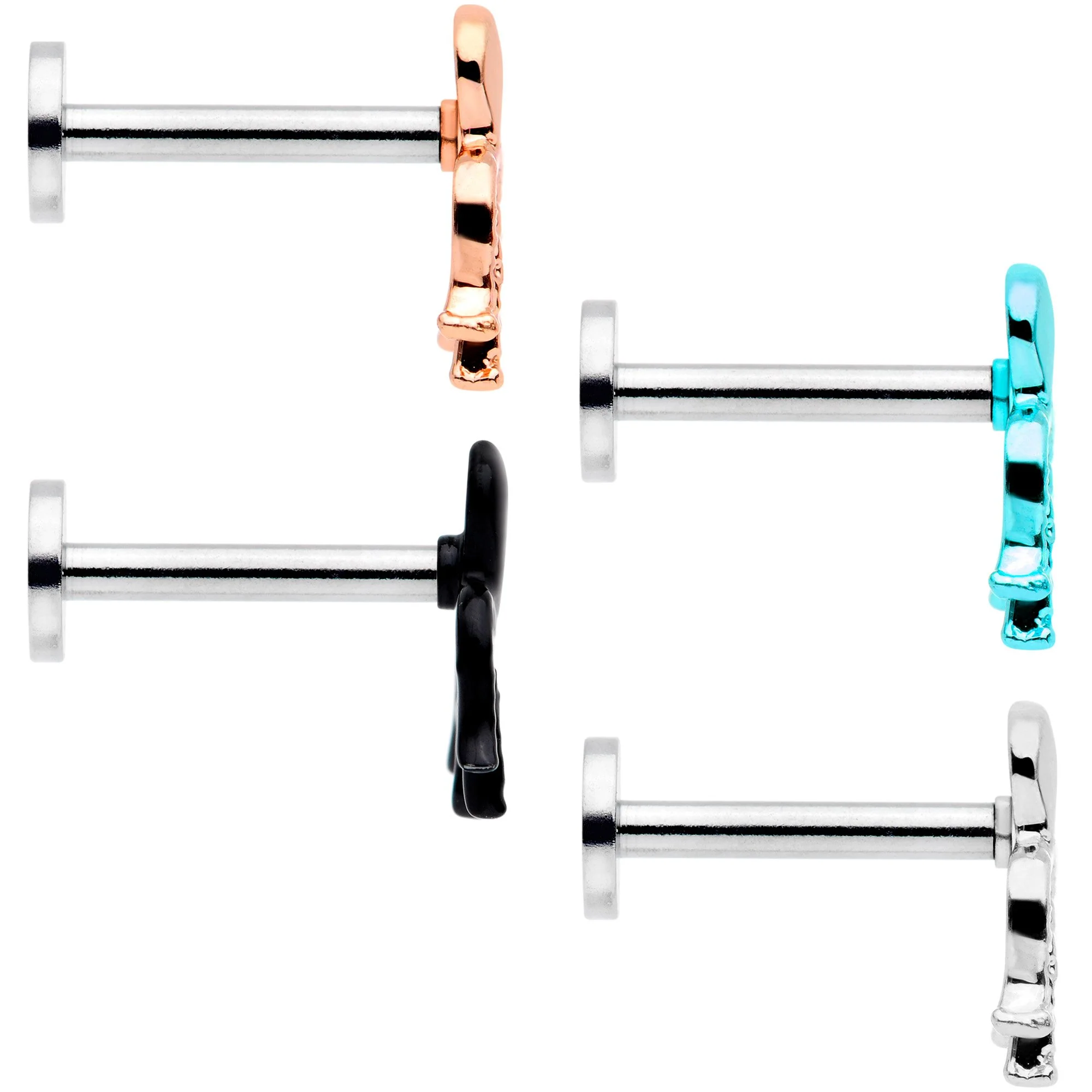 16G 5/16 Multicolor Internally Threaded Octopus Labret Set of 4 - Image 3