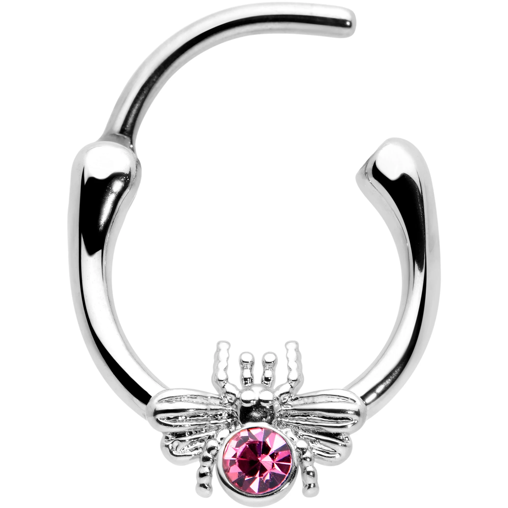 16G 5/16 Pink Gem Ultra Fly Cartilage Clicker - Image 2