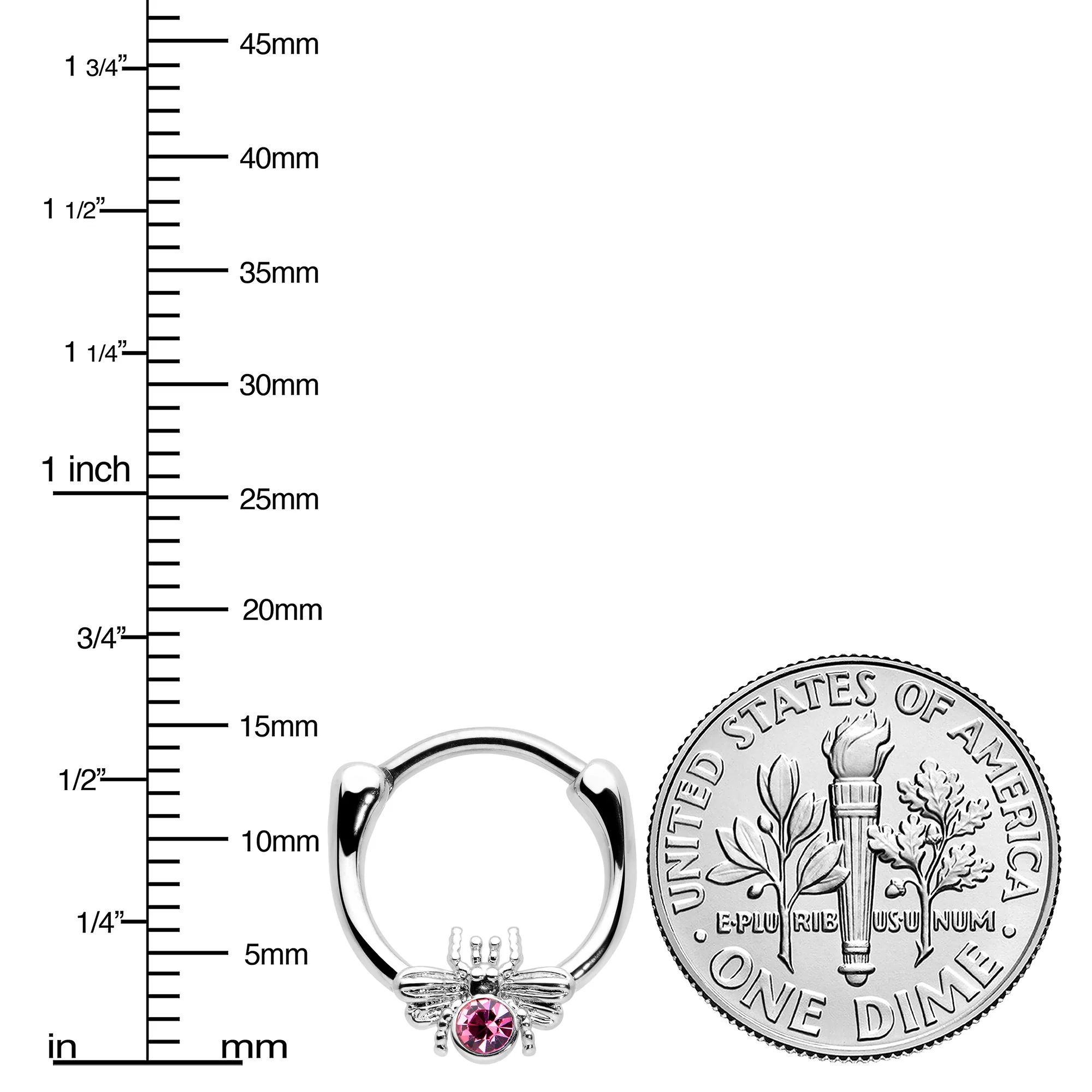 16G 5/16 Pink Gem Ultra Fly Cartilage Clicker - Image 3