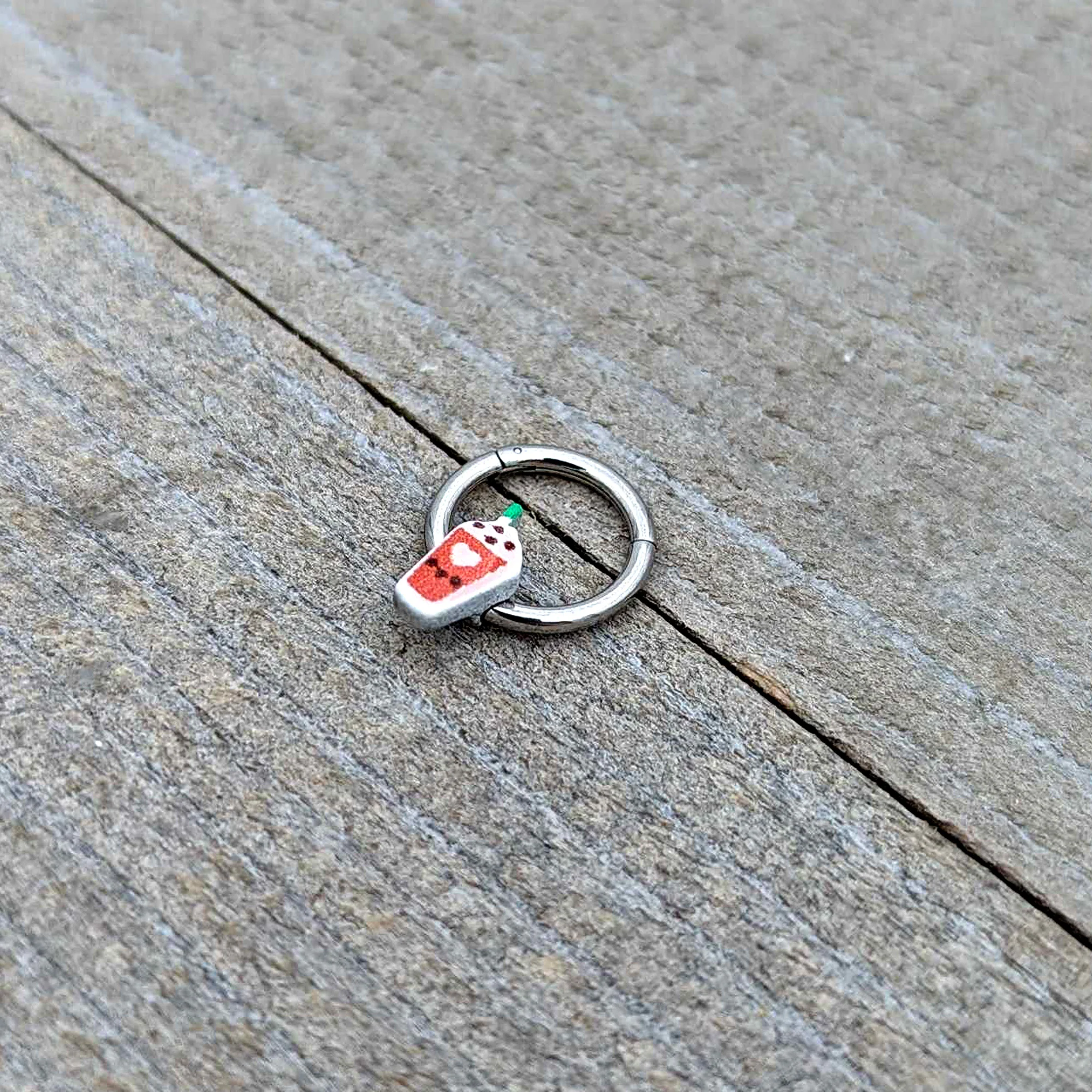 16G 5/16 Sweet Pumpkin Frappe Autumn Hinged Segment Ring - Image 7