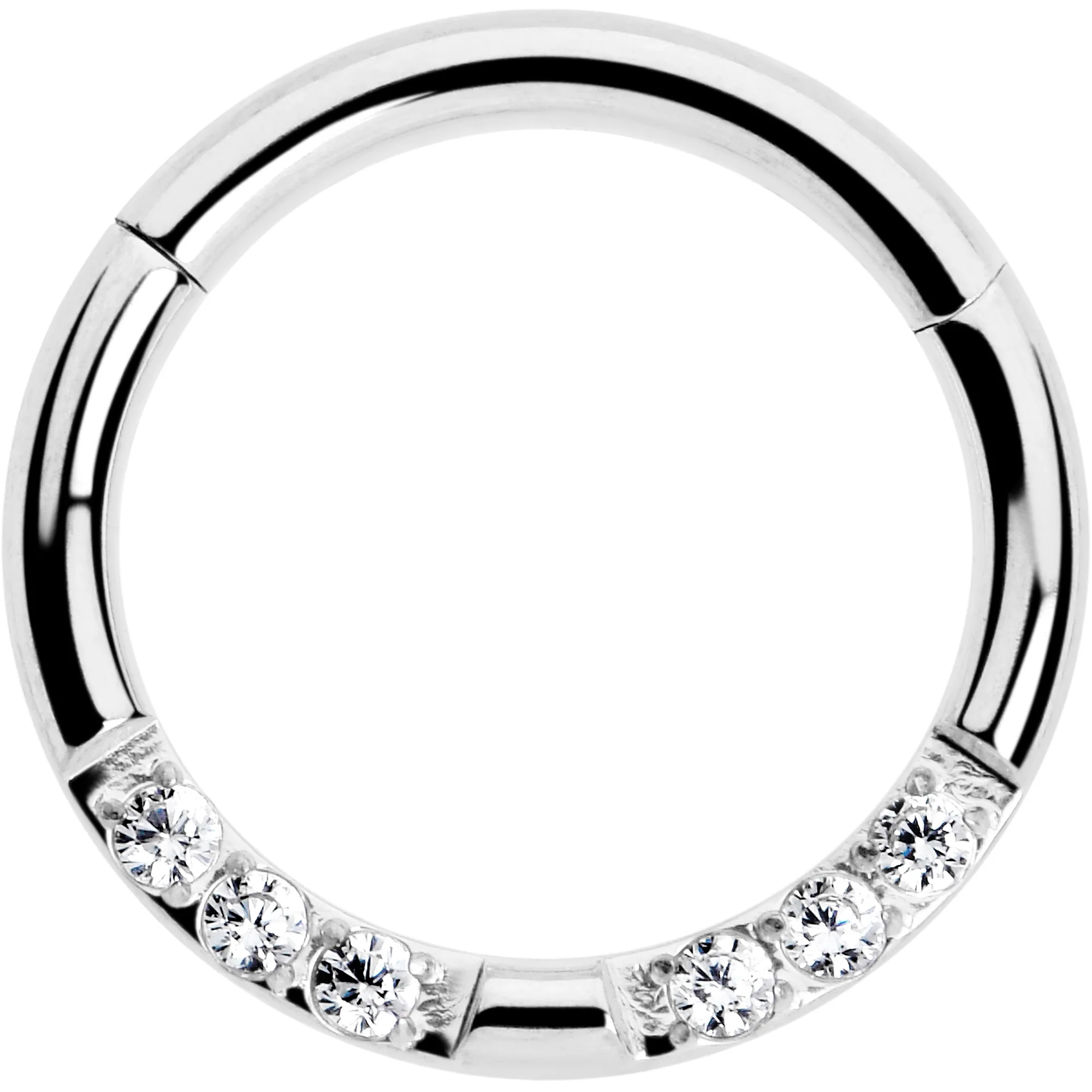 16G 5/16 CZ Gem Forward Facing Hinged Segment Ring - Image 5