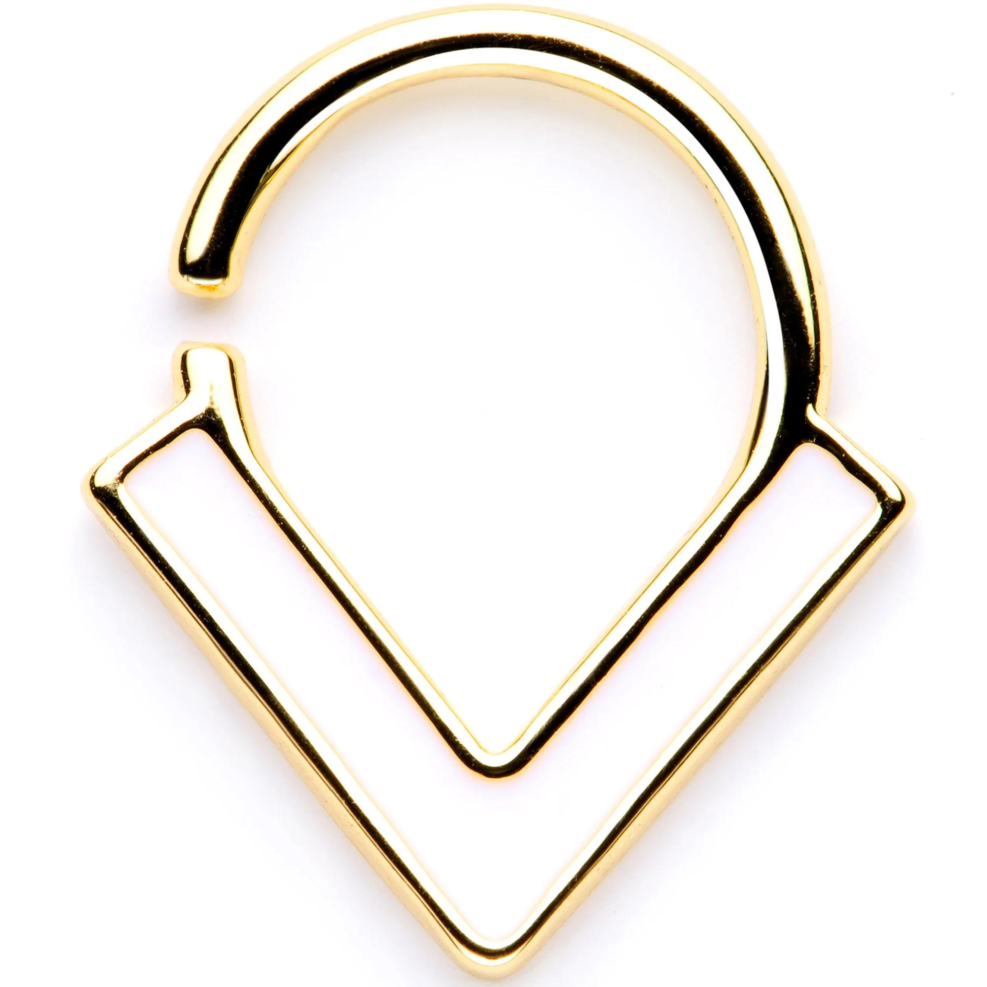 16G Gold Tone Anodized Flying V Seamless Circular Ring