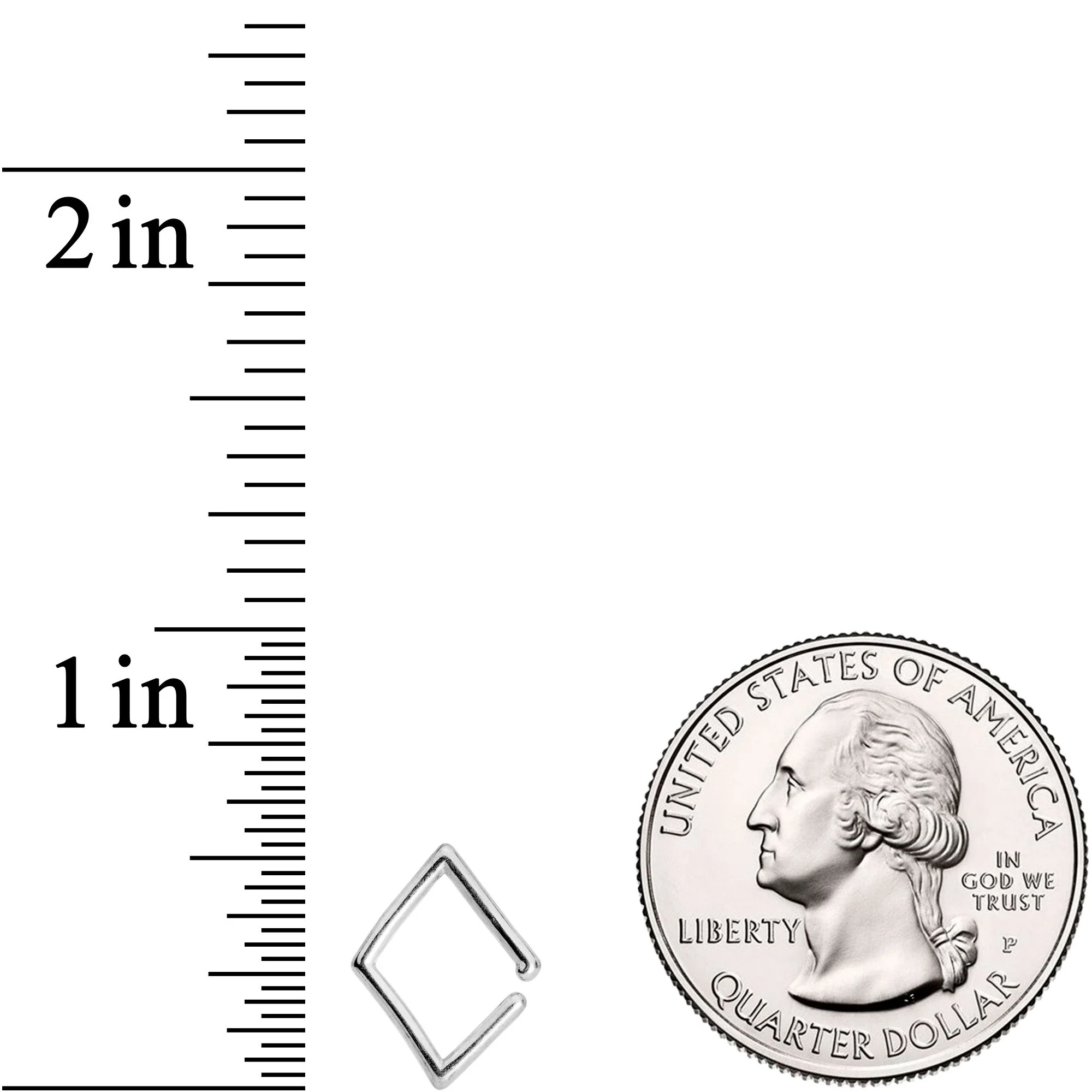 16G Simply Steel Rhombus Closure Ring - Image 2