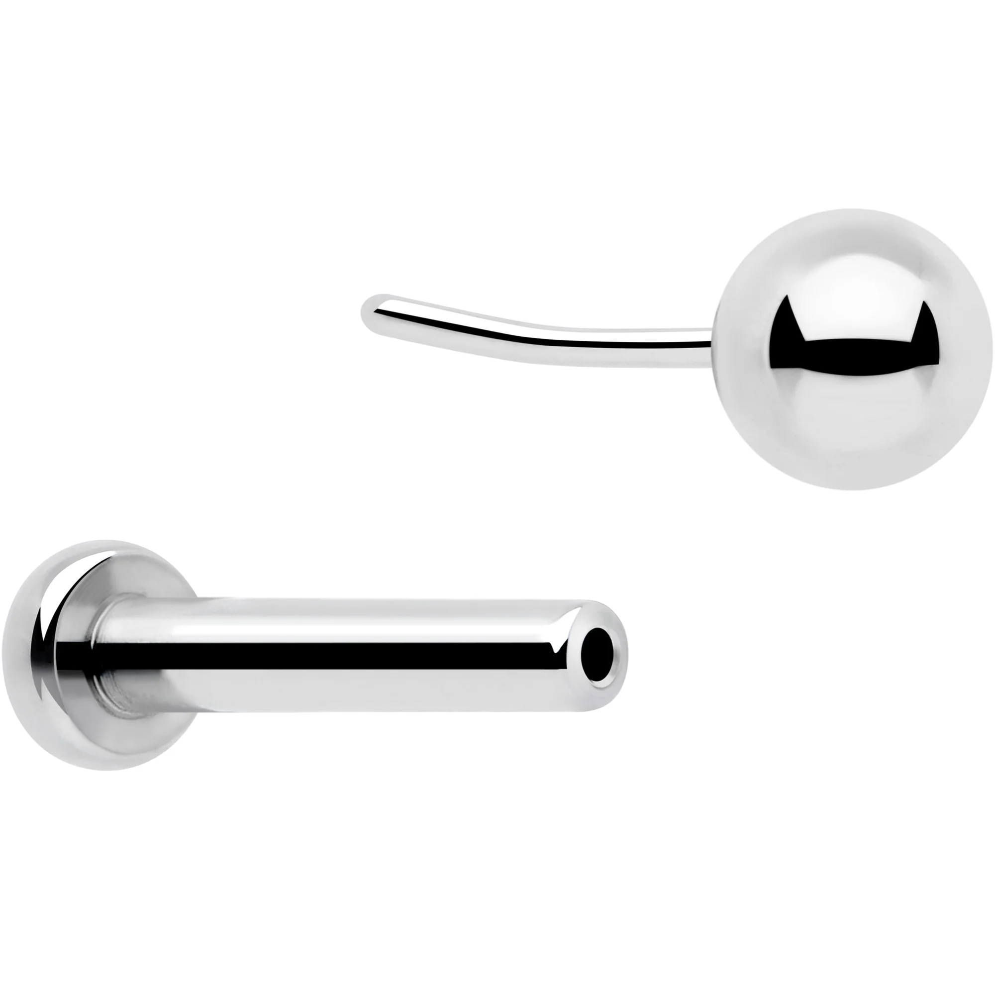 16G 1/4 Implant Grade Titanium Threadless 3mm Ball End Labret - Image 4