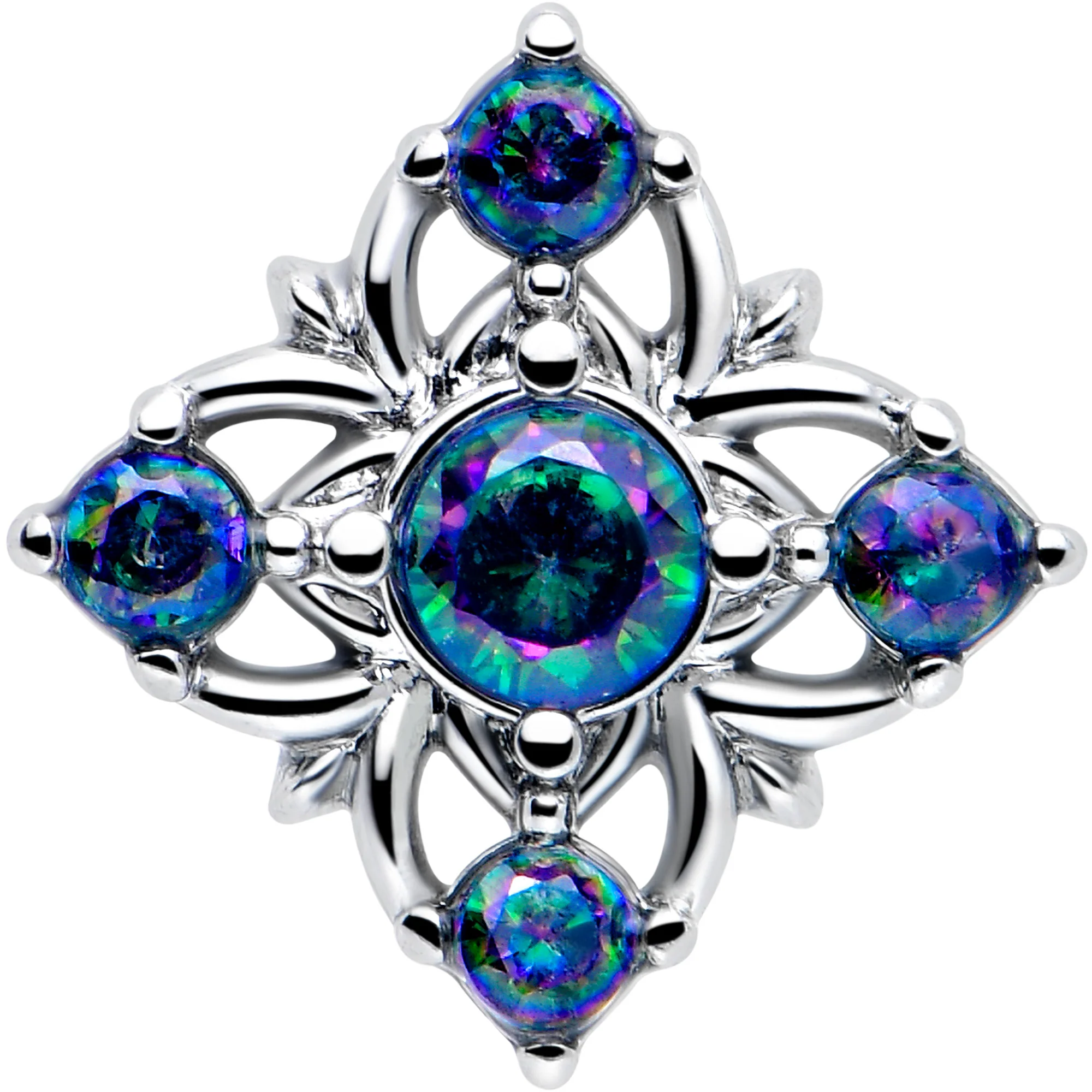 16G 5/16 Vitrail CZ Gem Beauty Cross Labret Monroe Tragus - Image 3