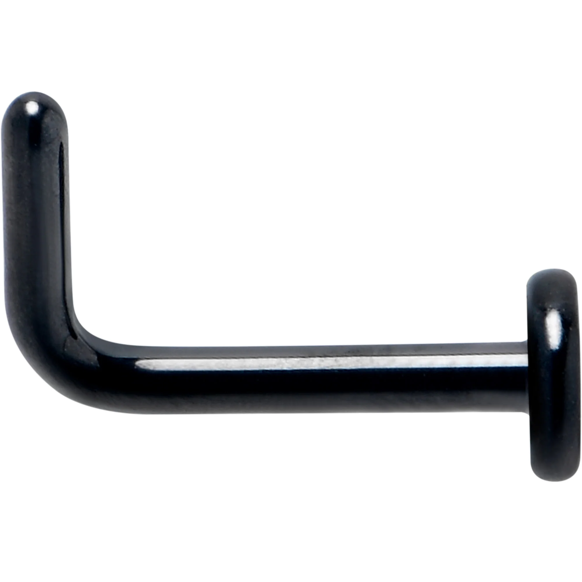18G 1/4 Black ASTM F-136 Implant Grade Titanium 3mm Disc End L Shape Nose Ring - Image 2
