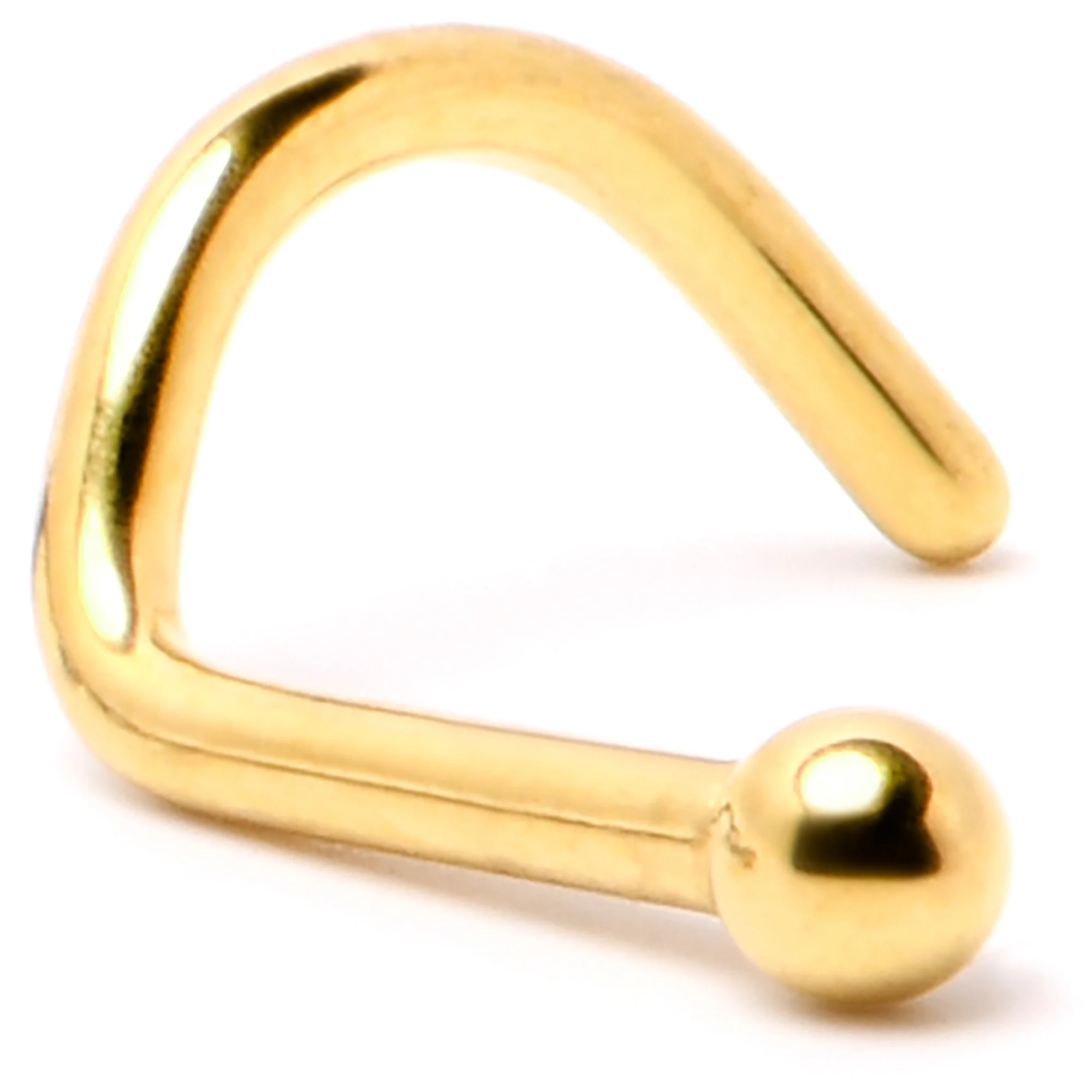 18G 1/4 Gold Hue ASTM F-136 Implant Grade Titanium Ball End Left Side Nose Screw - Image 5
