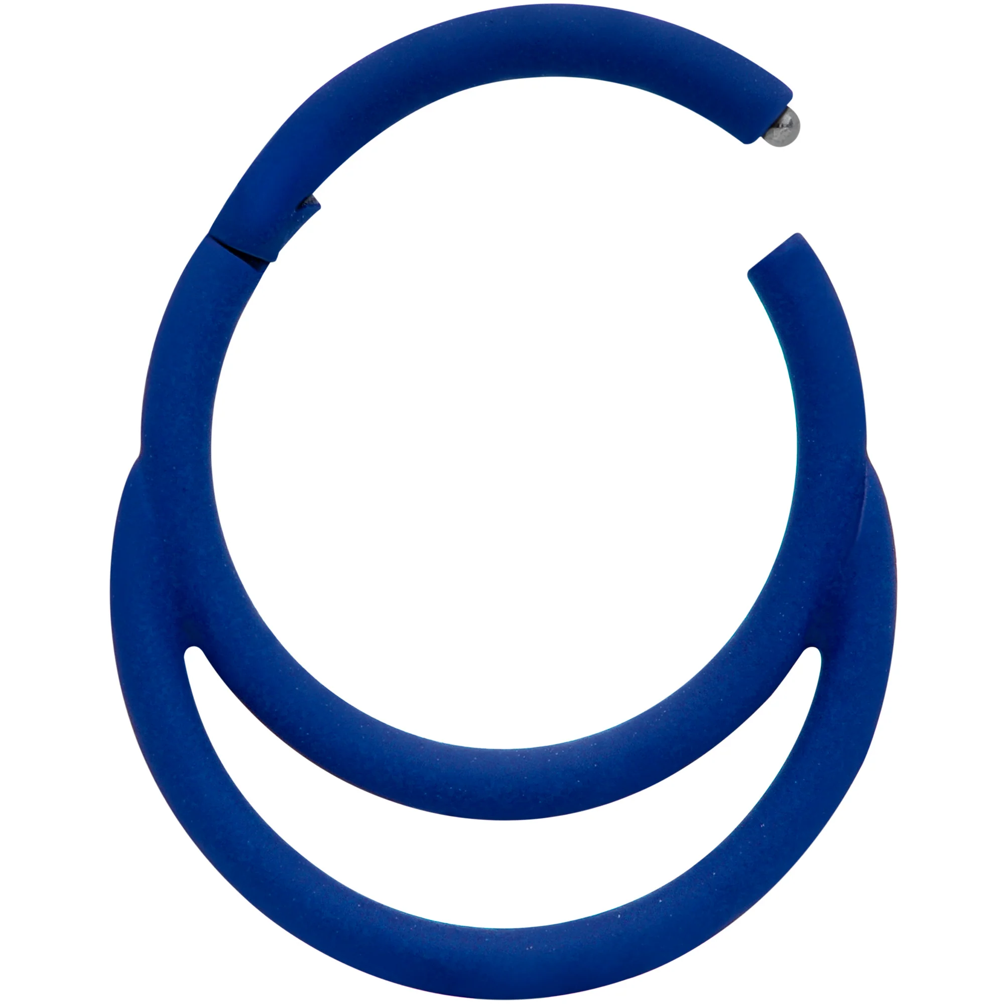 18G 3/8 Blue Matte Double Circle Cartilage Hinged Segment Ring - Image 2