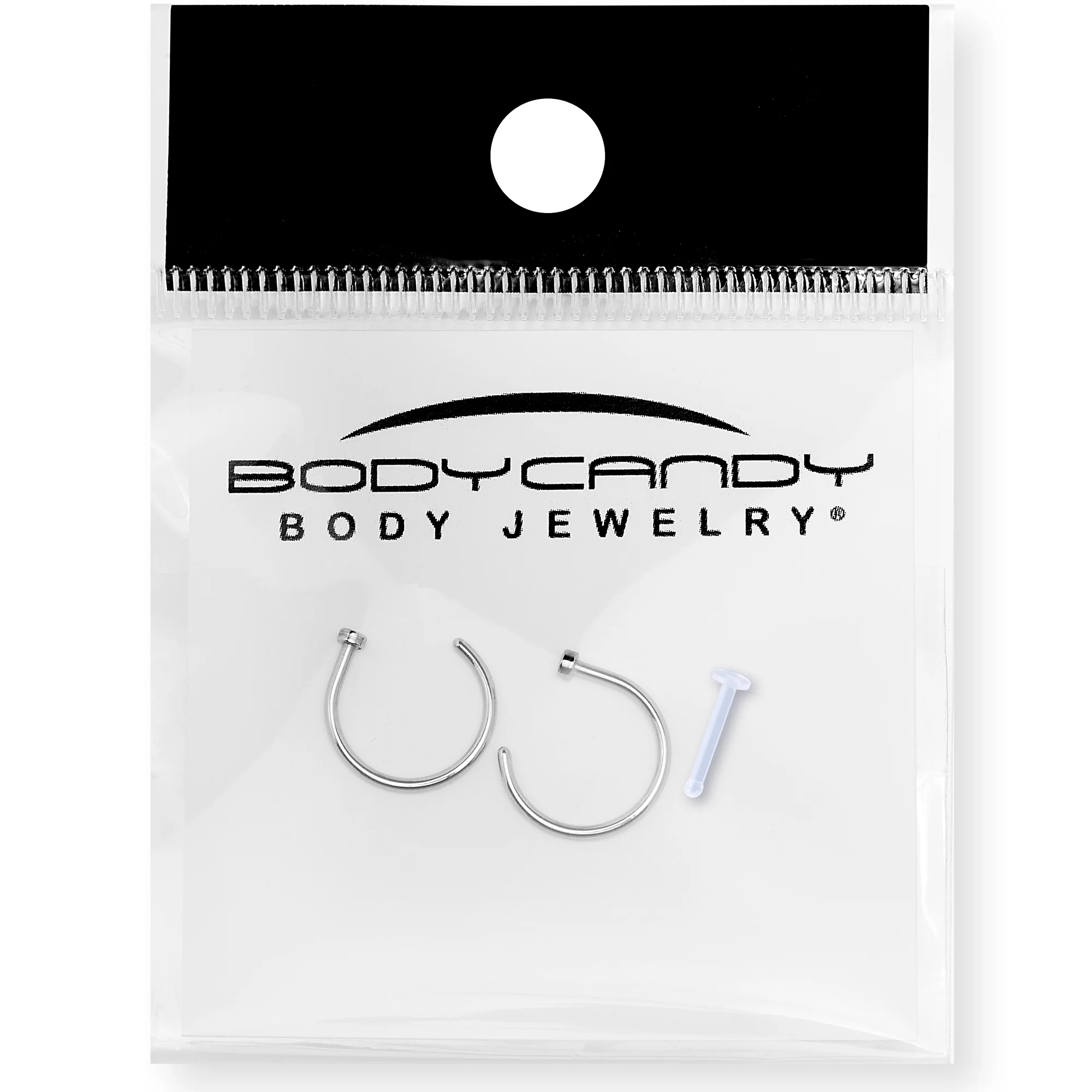 18G 3/8" Pack of 2 Stainless Steel Nose Hoop Rings - Image 3