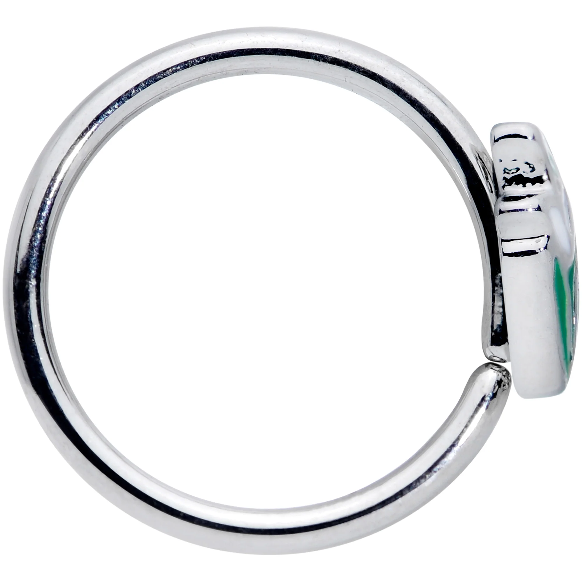 18G 3/8 Springtime White Tulip Flowers Nose Hoop - Image 3