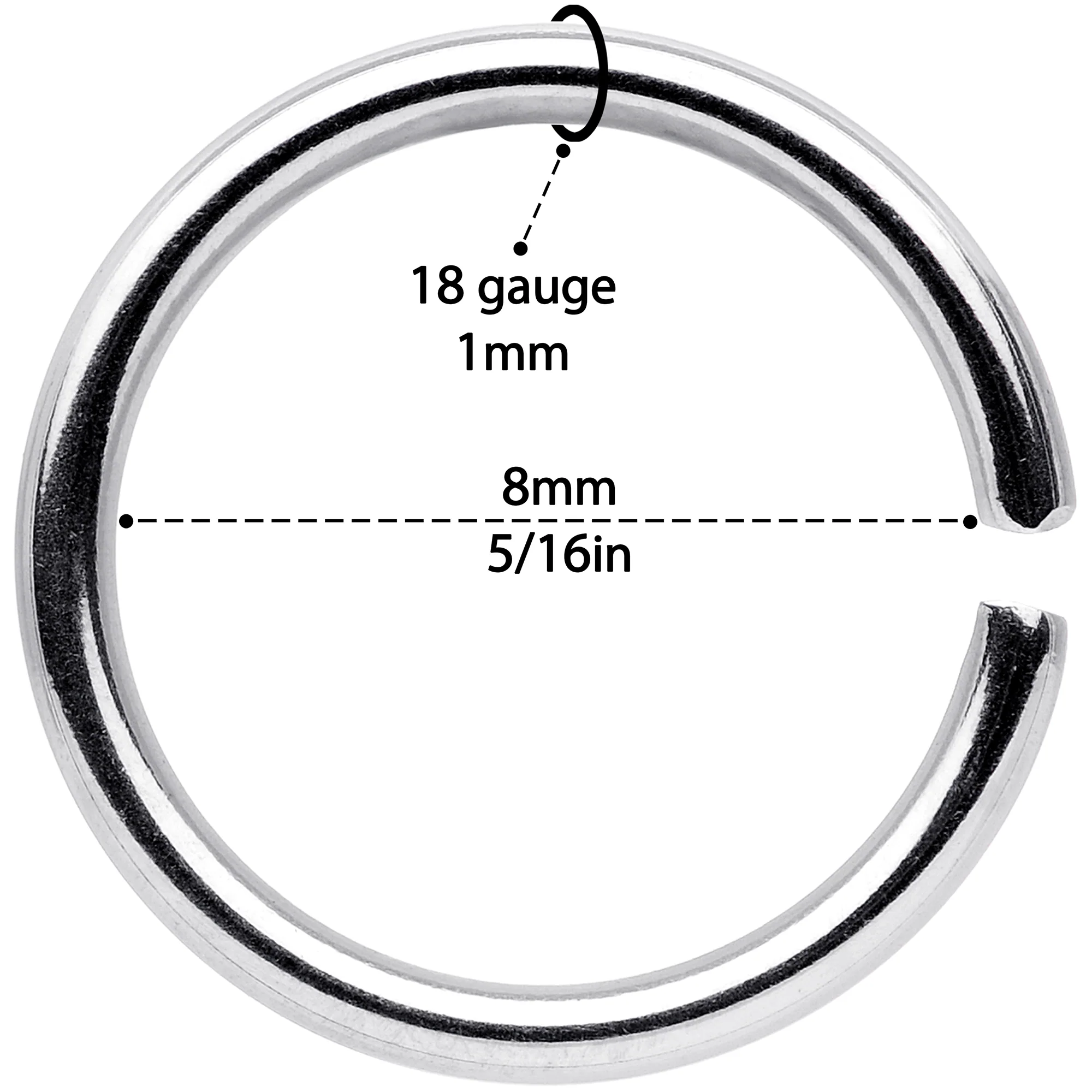 18G 5/16 Blue Anodized Steel Seamless Nose Hoop Set of 12 - Image 4