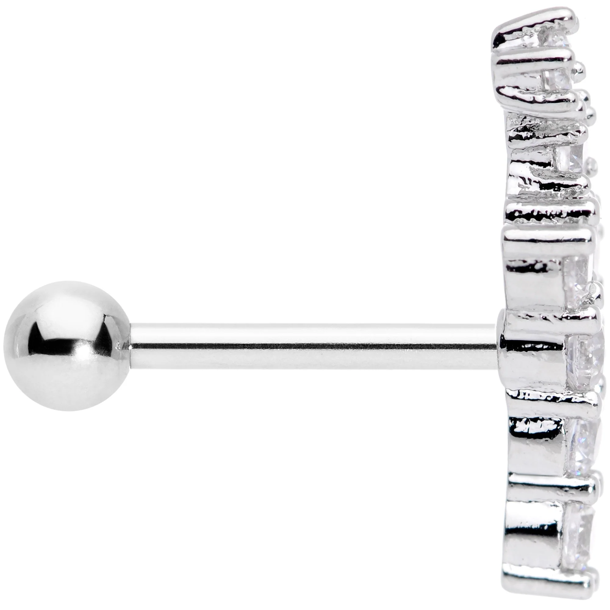 18G 5/16 Clear CZ Gem Spray of Stars Cartilage Tragus Earring - Image 3