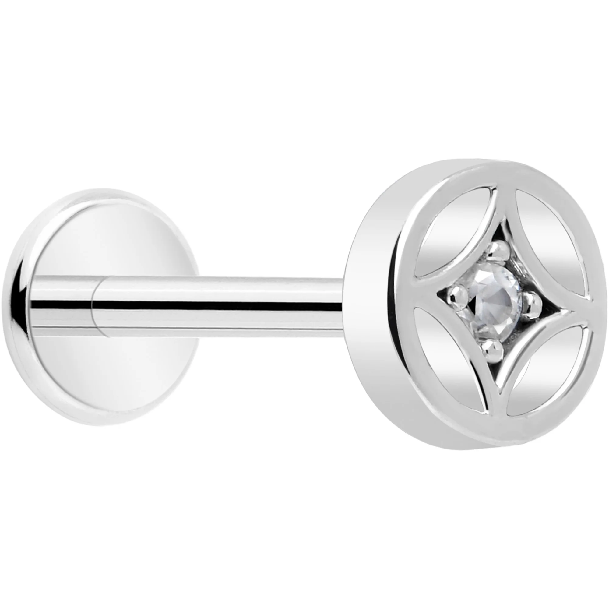 18G 5/16 CZ Gem Star Threadless Push In Labret Monroe Tragus - Image 8