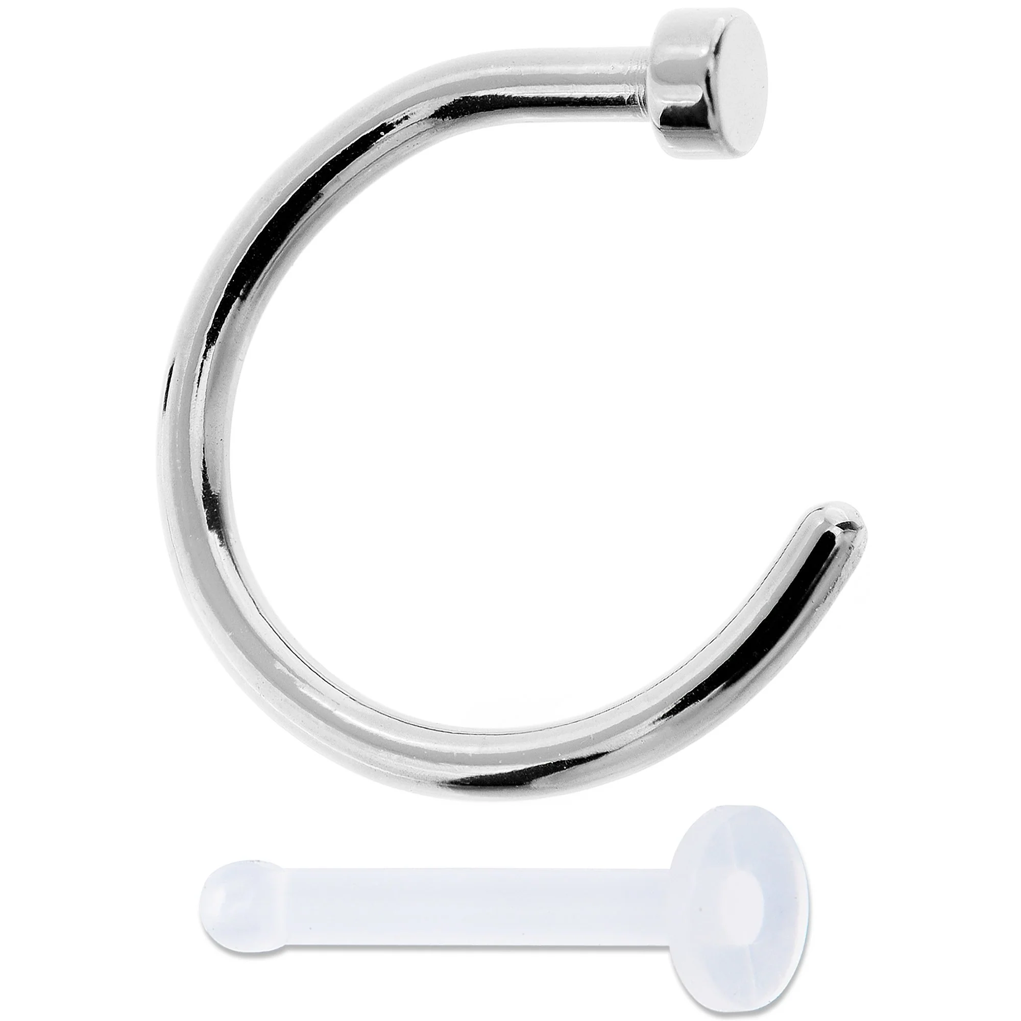 18G 5/16 Pack Set of 5 Assorted Stainless Steel Nose Hoop Rings - Image 5