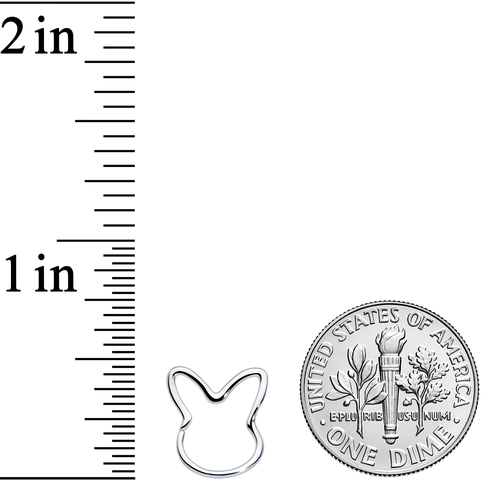 18G 5/16 Easter Bunny Rabbit Closure Ring - Image 3
