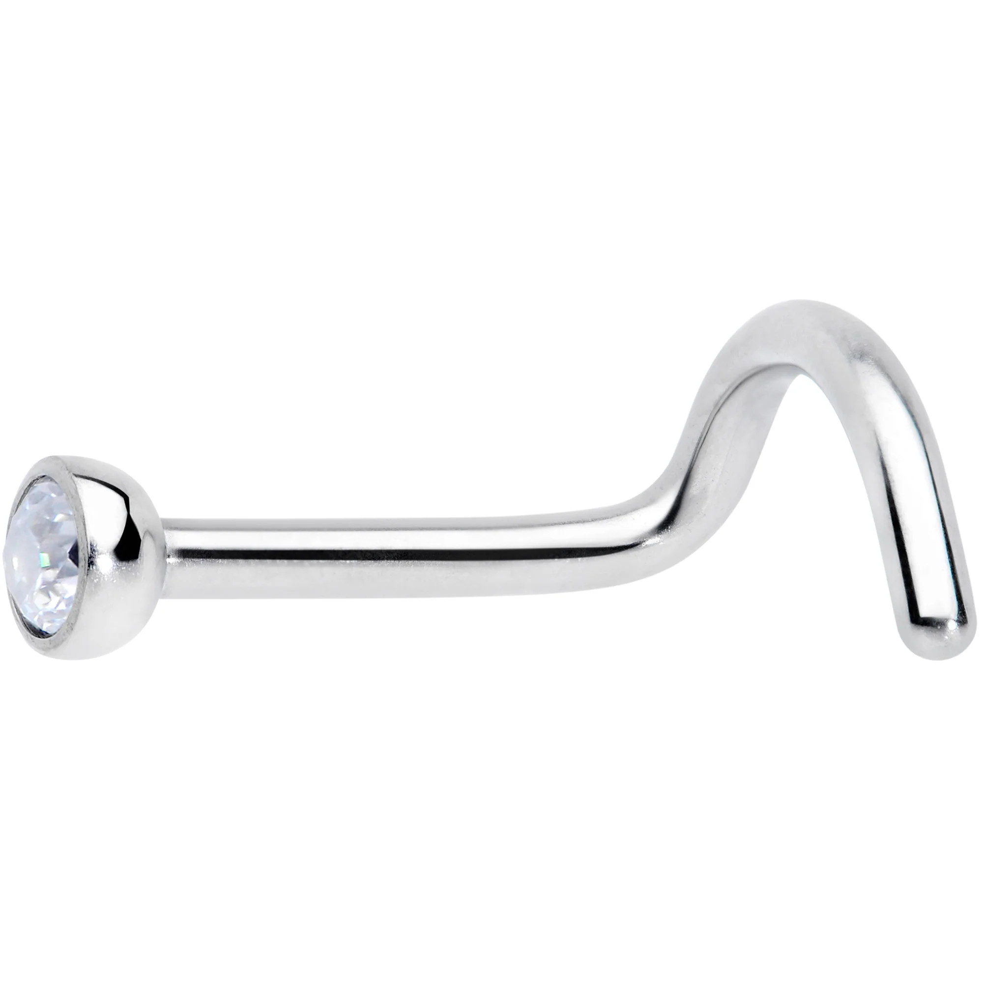 18G Clear 2.5mm Grade 23 Titanium Press Fit Left Side Nose Screw - Image 2