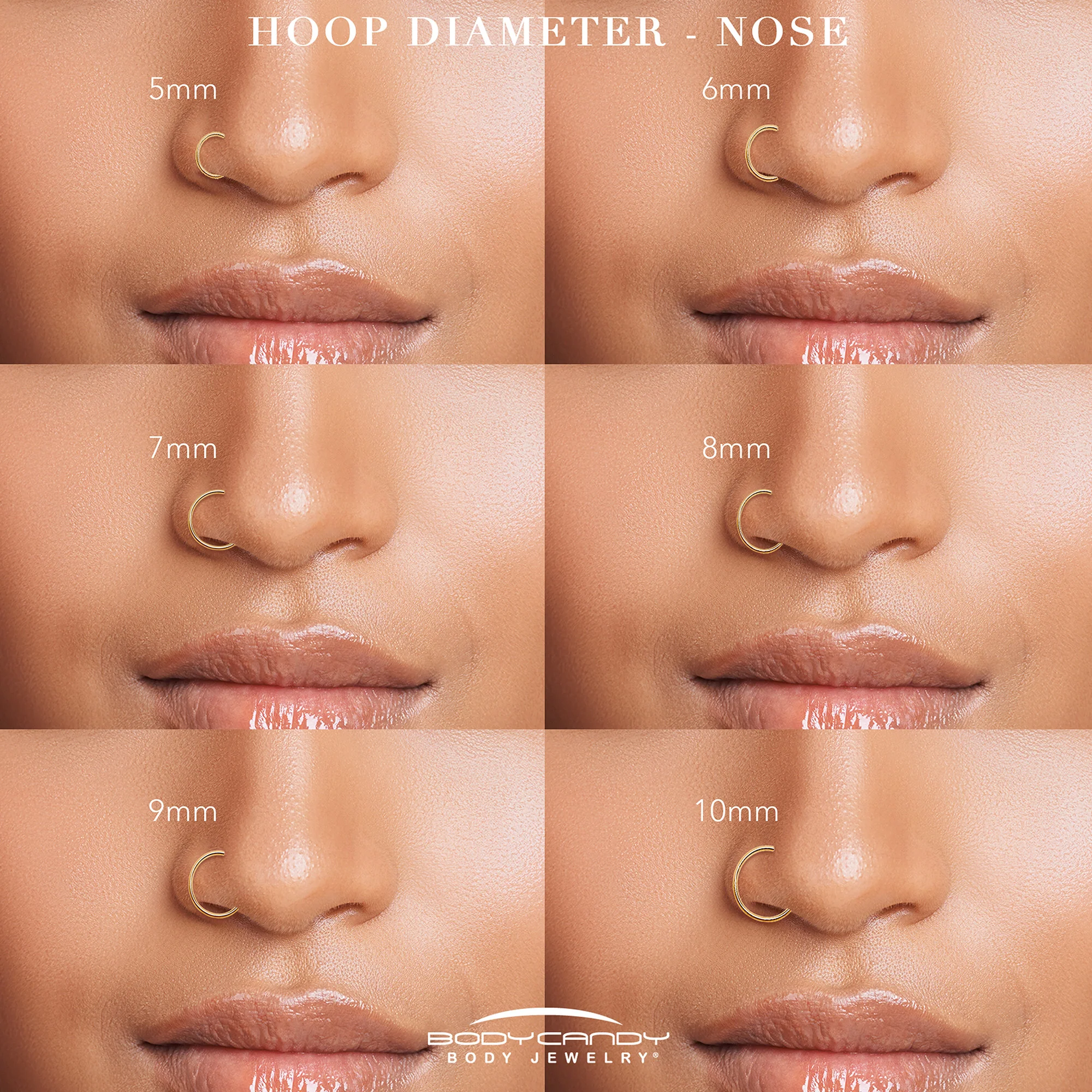 18G Double Row Micro Gem Implant Grade Titanium Hinged Double Hoop Nose Ring - Image 4