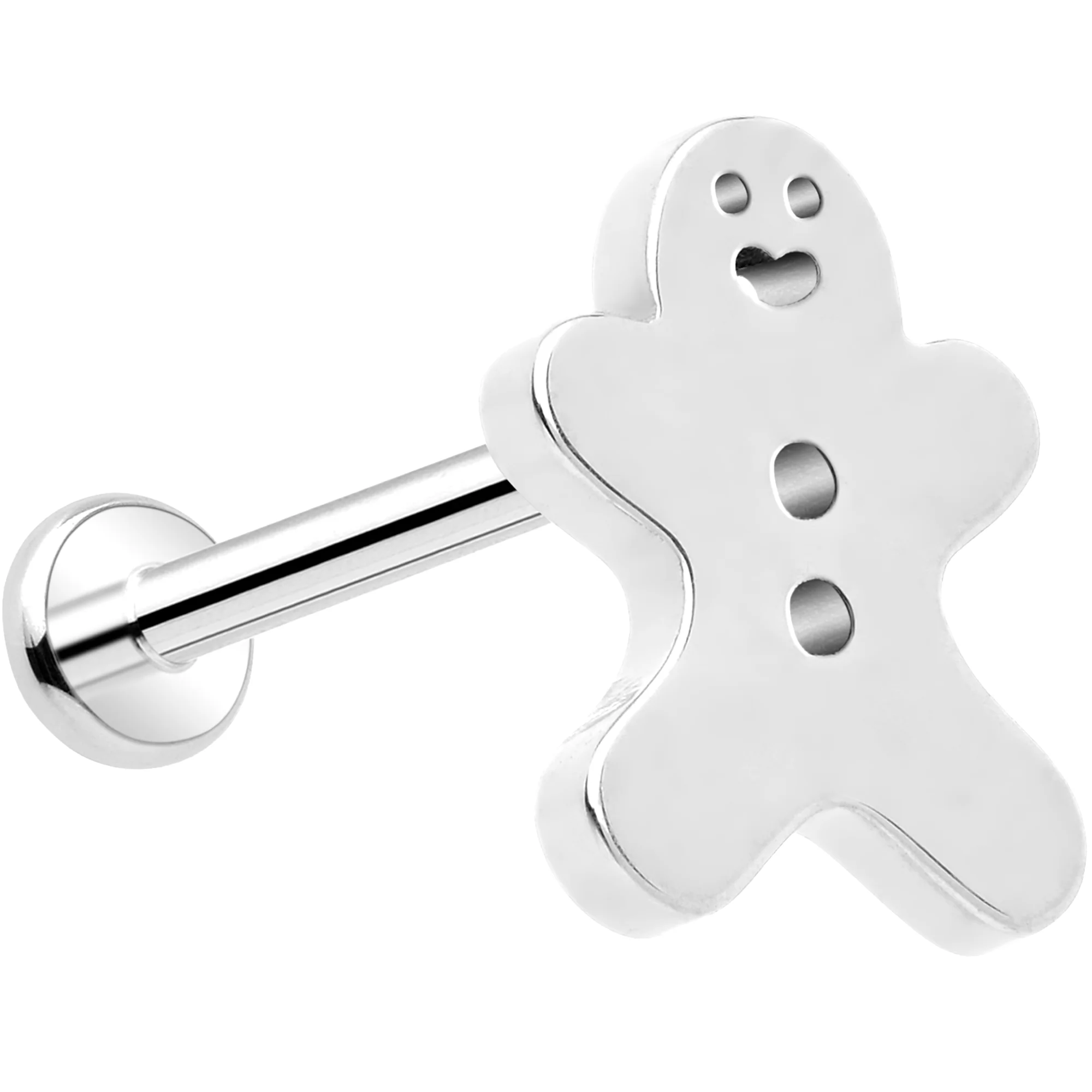 18G Christmas Flat Back Earring - Gingerbread Man - Image 7