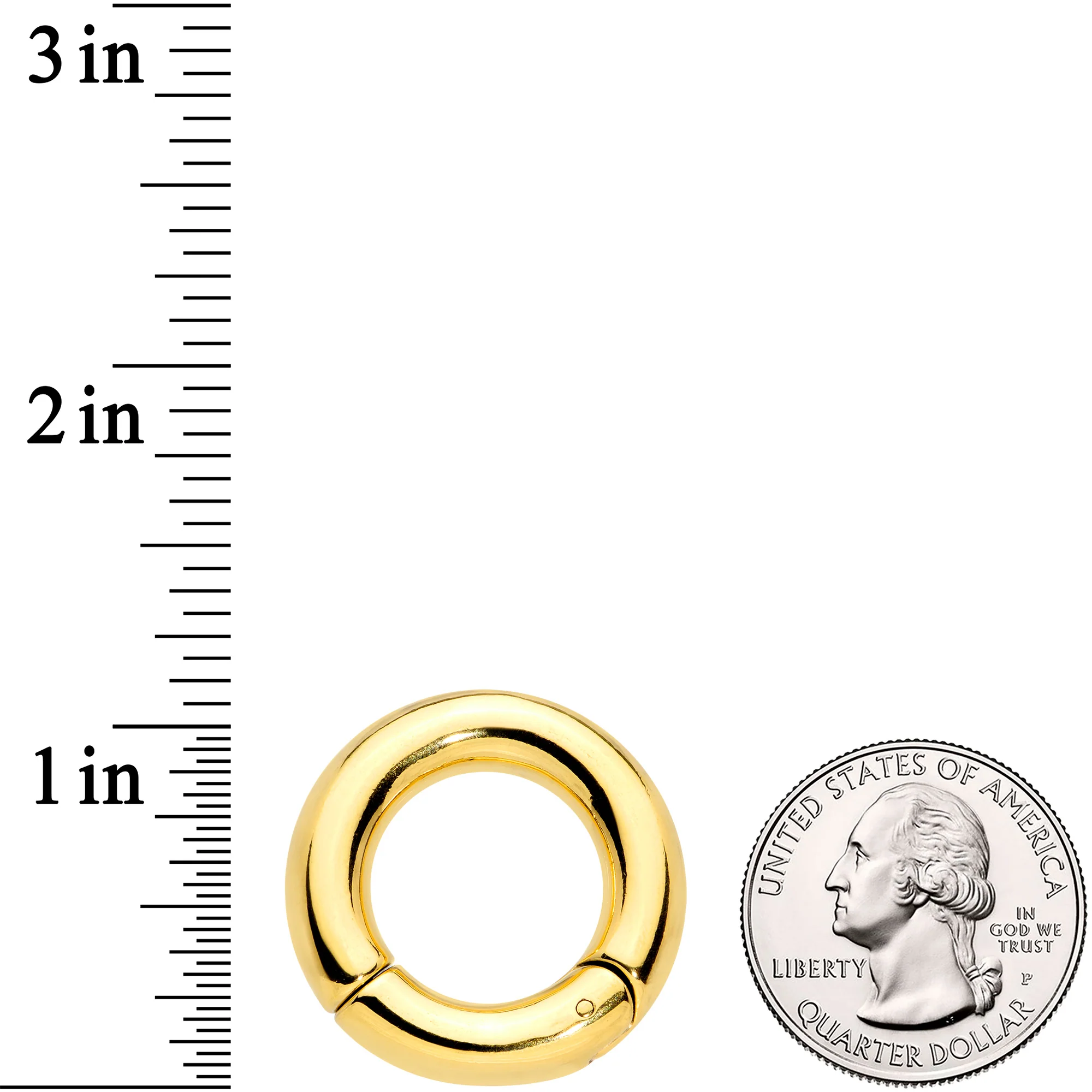 2G 5/8 Gold Tone PVD Steel Hinged Segment Ring - Image 3