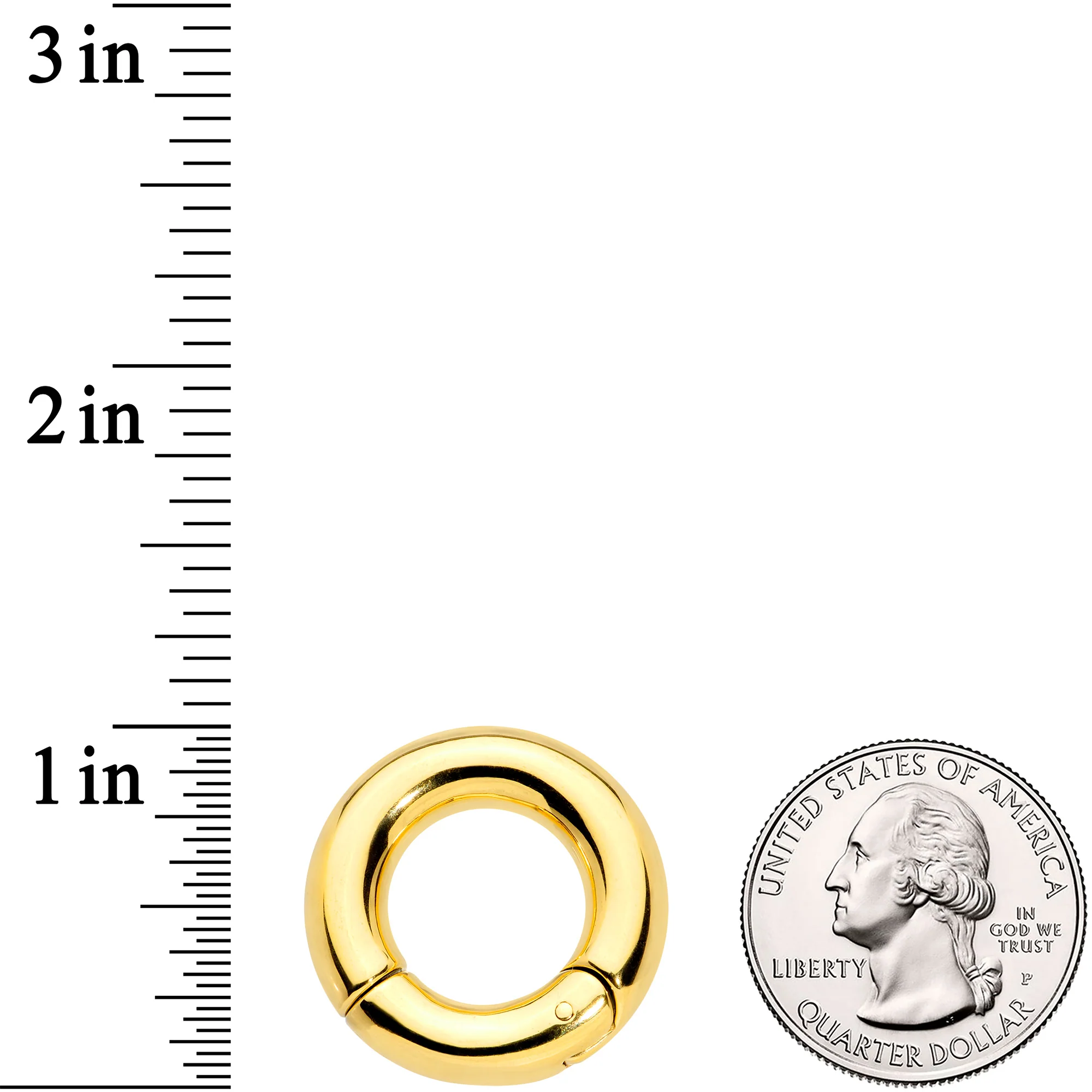 2G 9/16 Gold Tone PVD Steel Hinged Segment Ring - Image 3