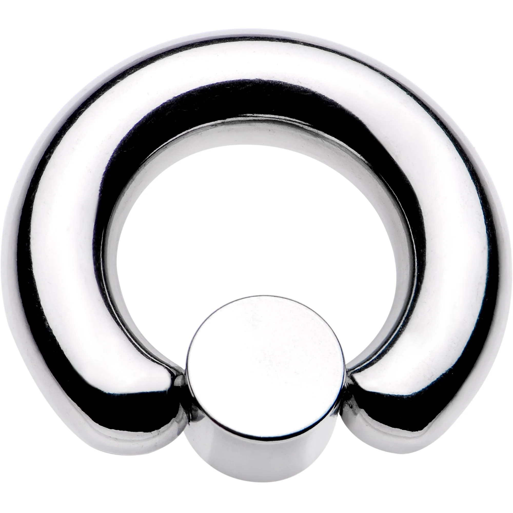 2G 9/16 White Faux Opal 8mm Disc BCR Captive Ring - Image 2