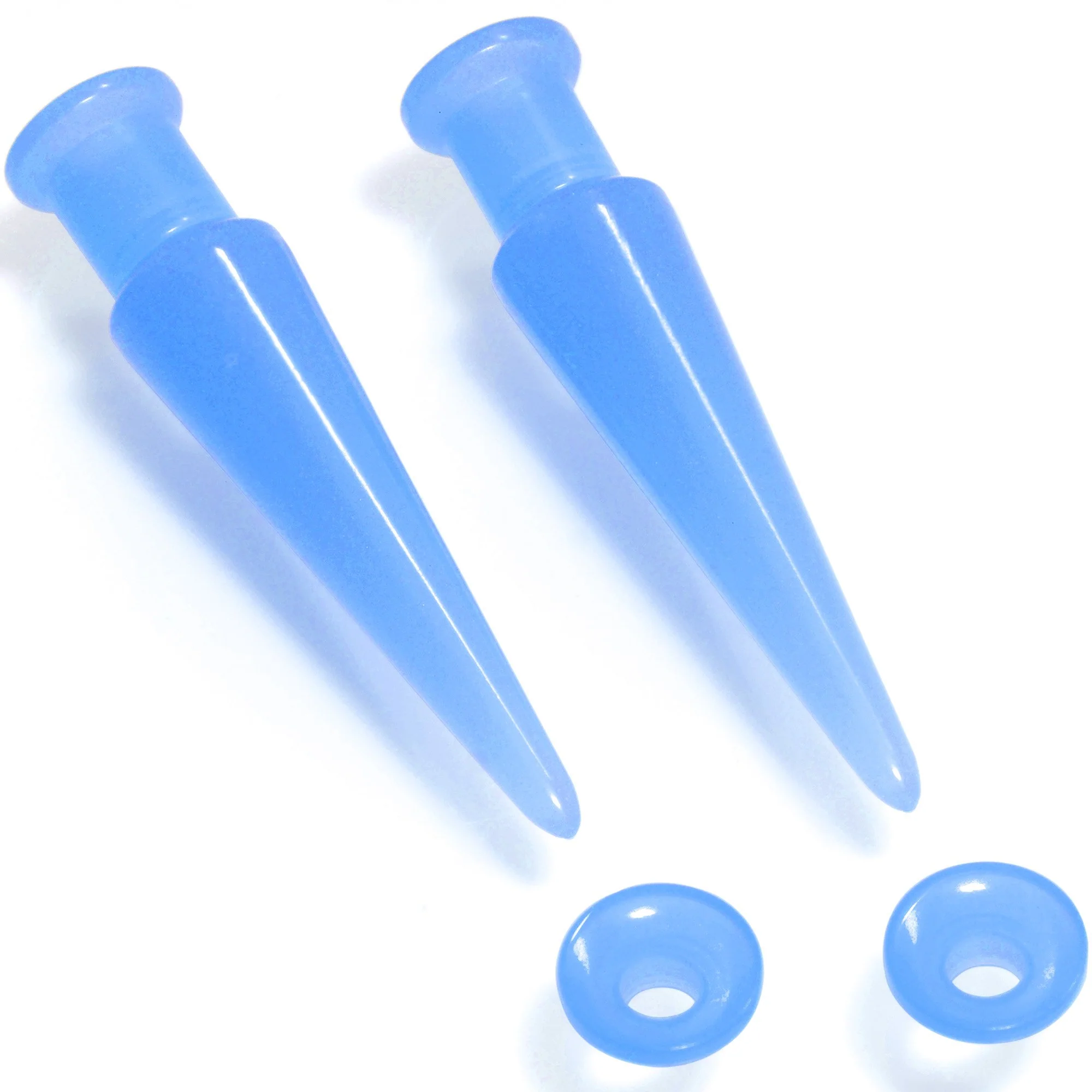 2 in 1 Blue Glow in Dark Interchangeable Screw Fit Plug and Taper Set - Image 5