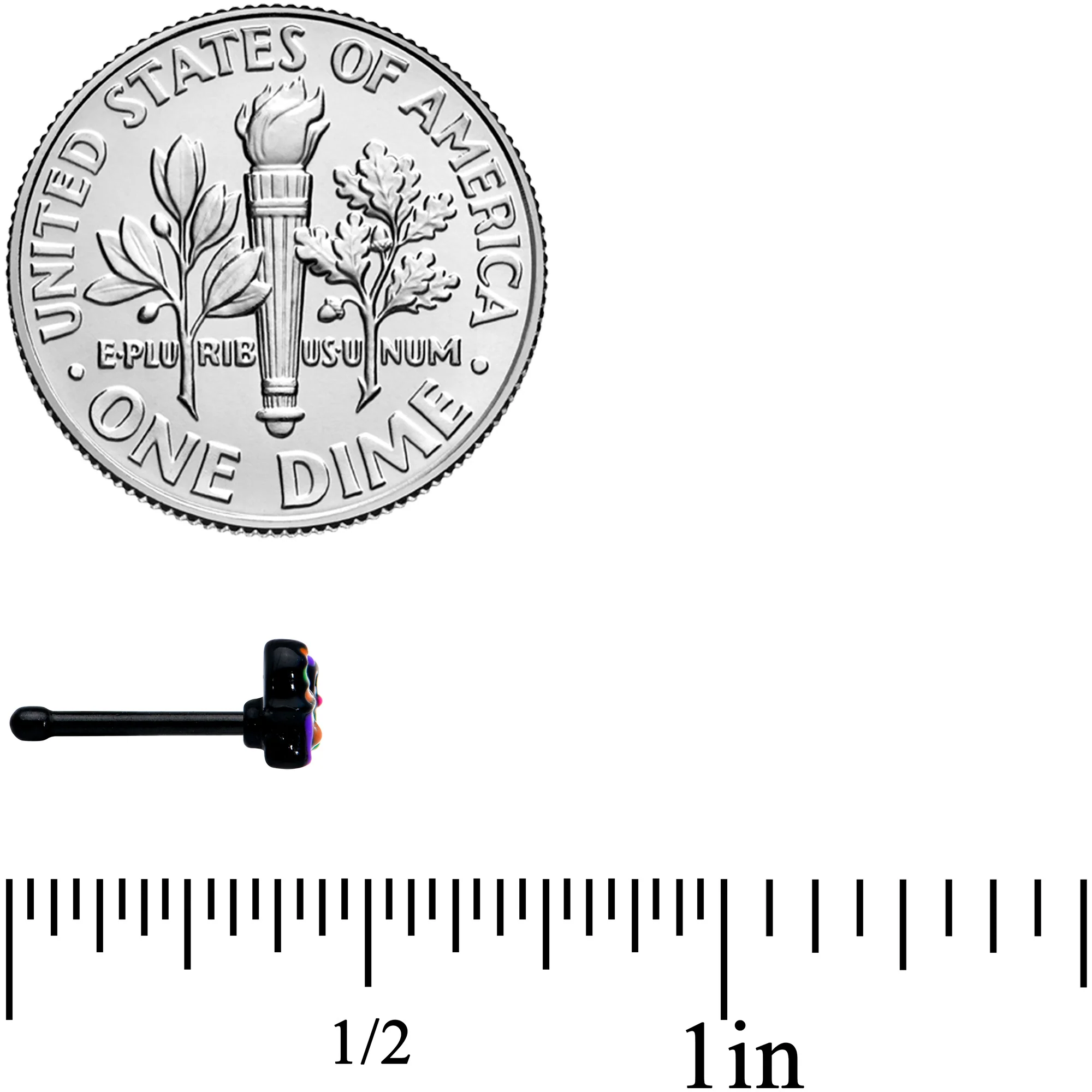 20G 1/4 Black Boo Party Halloween Nose Bone - Image 4