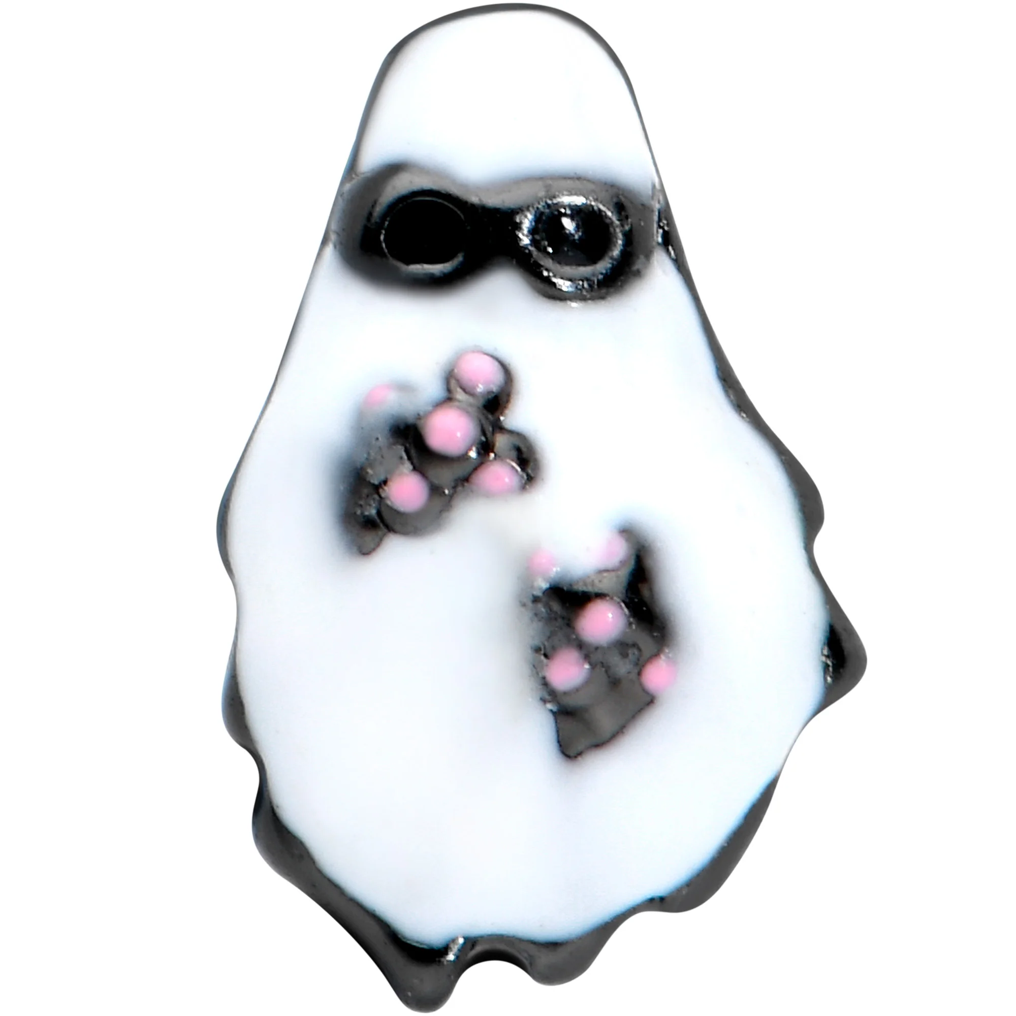 20G 1/4 Black Hipster Ghost Halloween Nose Bone - Image 2