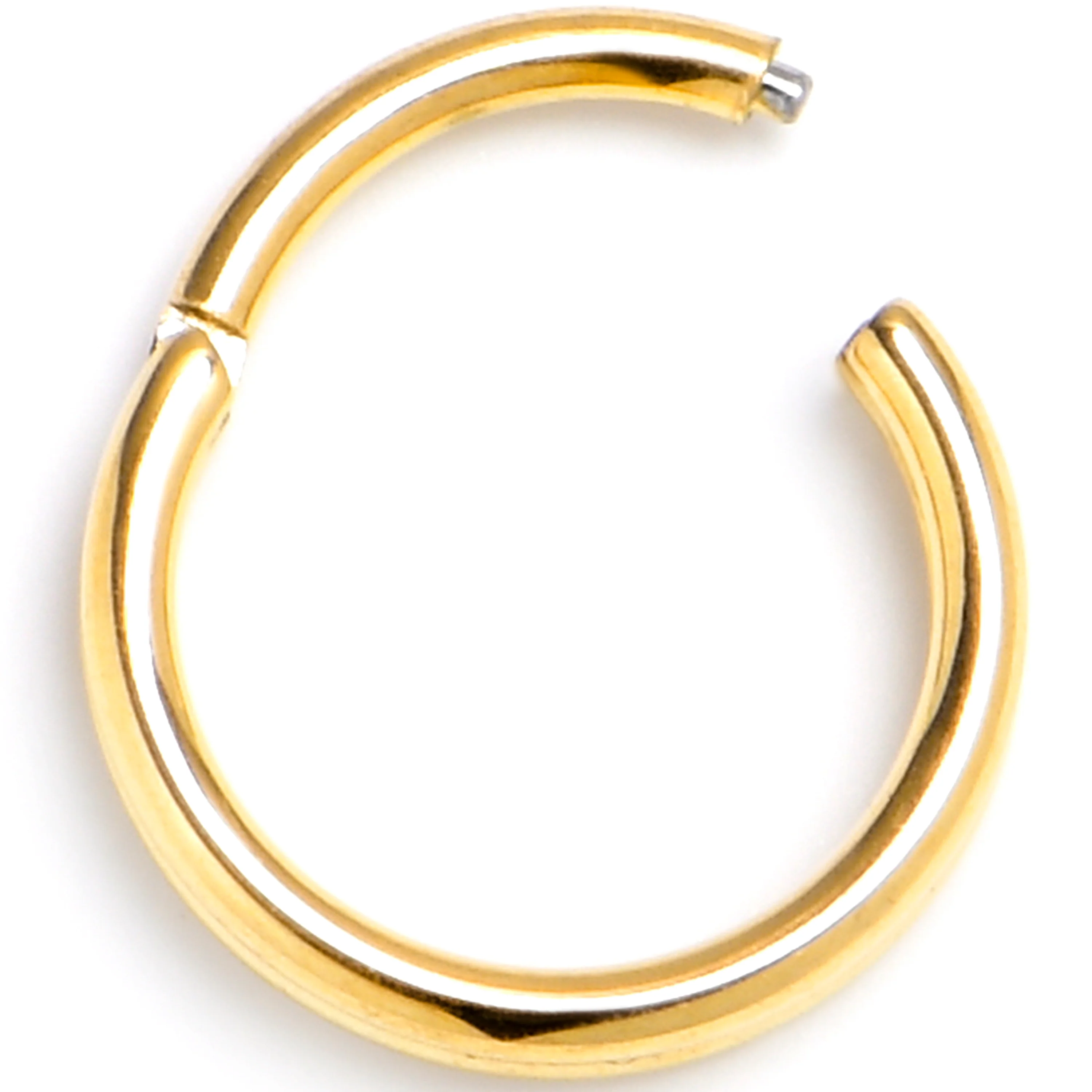 20G 1/4 Gold PVD 316L Surgical Steel Double Precision Hinged Segment Ring - Image 3