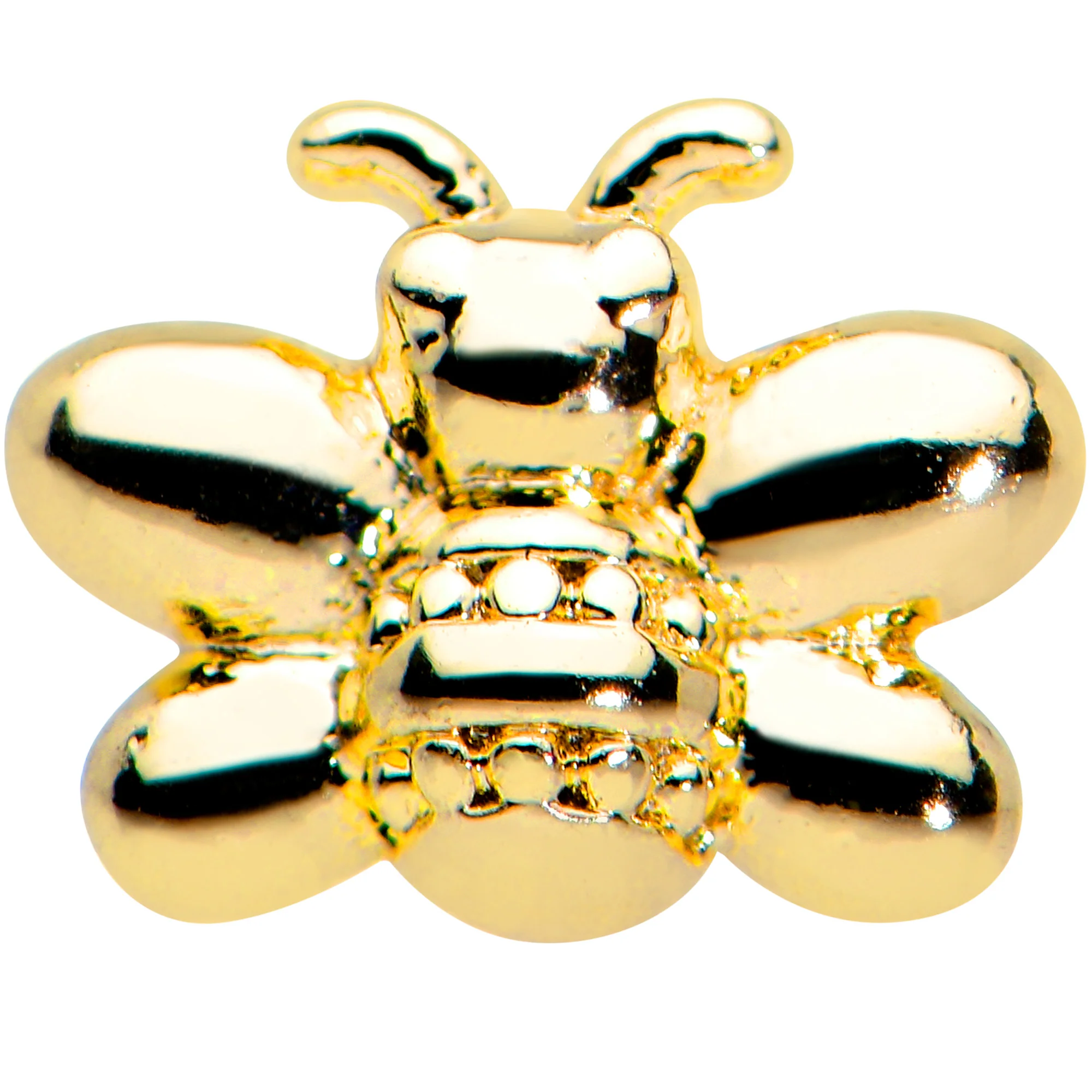 20G 1/4 Gold Tone Simply Stylish Bee Nose Bone - Image 2