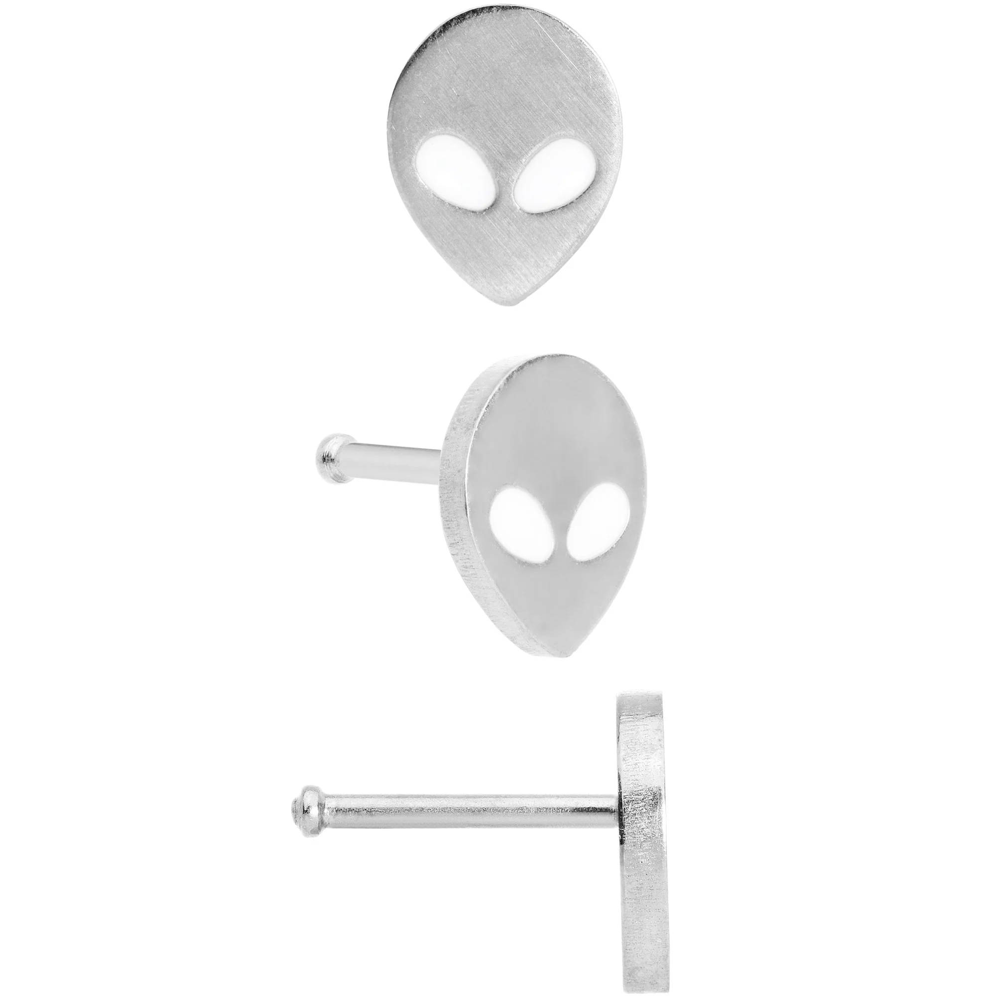 20G 1/4 Multicolor Aliens Nose Bone Set of 4 - Image 4