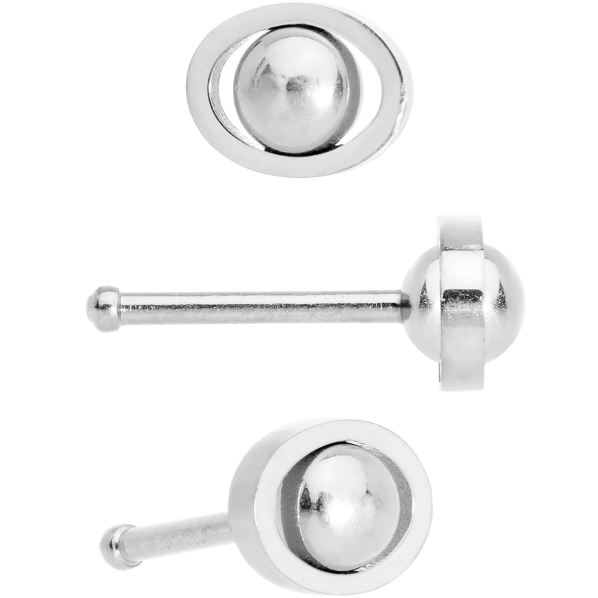 20G 1/4 5mm Multicolor Eyes Nose Bone Set of 4 - Image 3