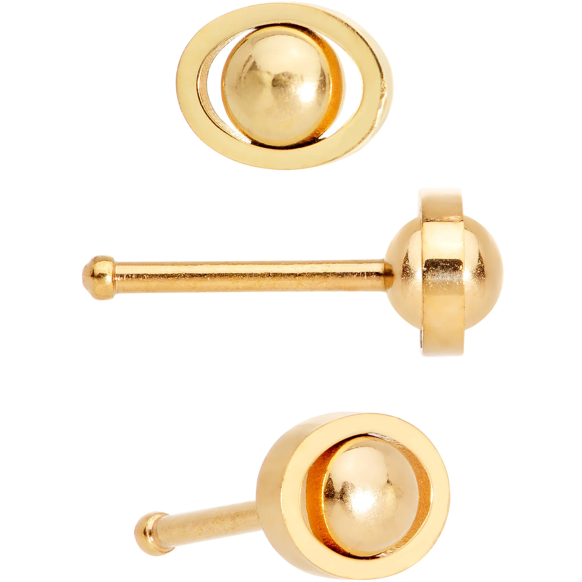 20G 1/4 5mm Multicolor Eyes Nose Bone Set of 4 - Image 4