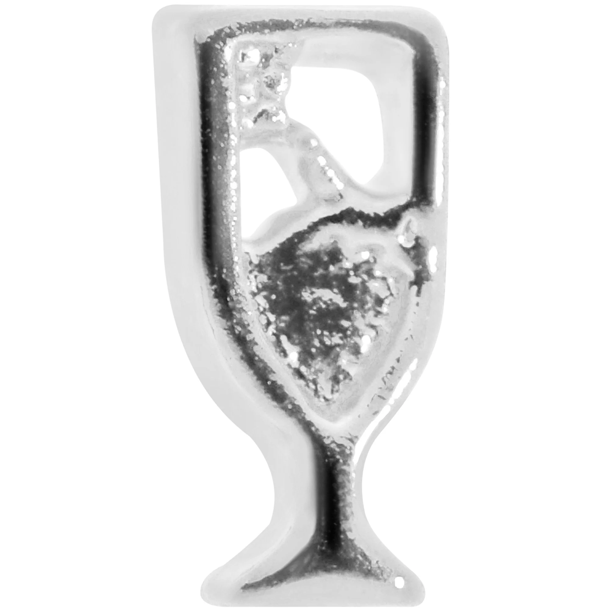 20G 1/4 New Years Champagne L Shaped Nose Ring - Image 2