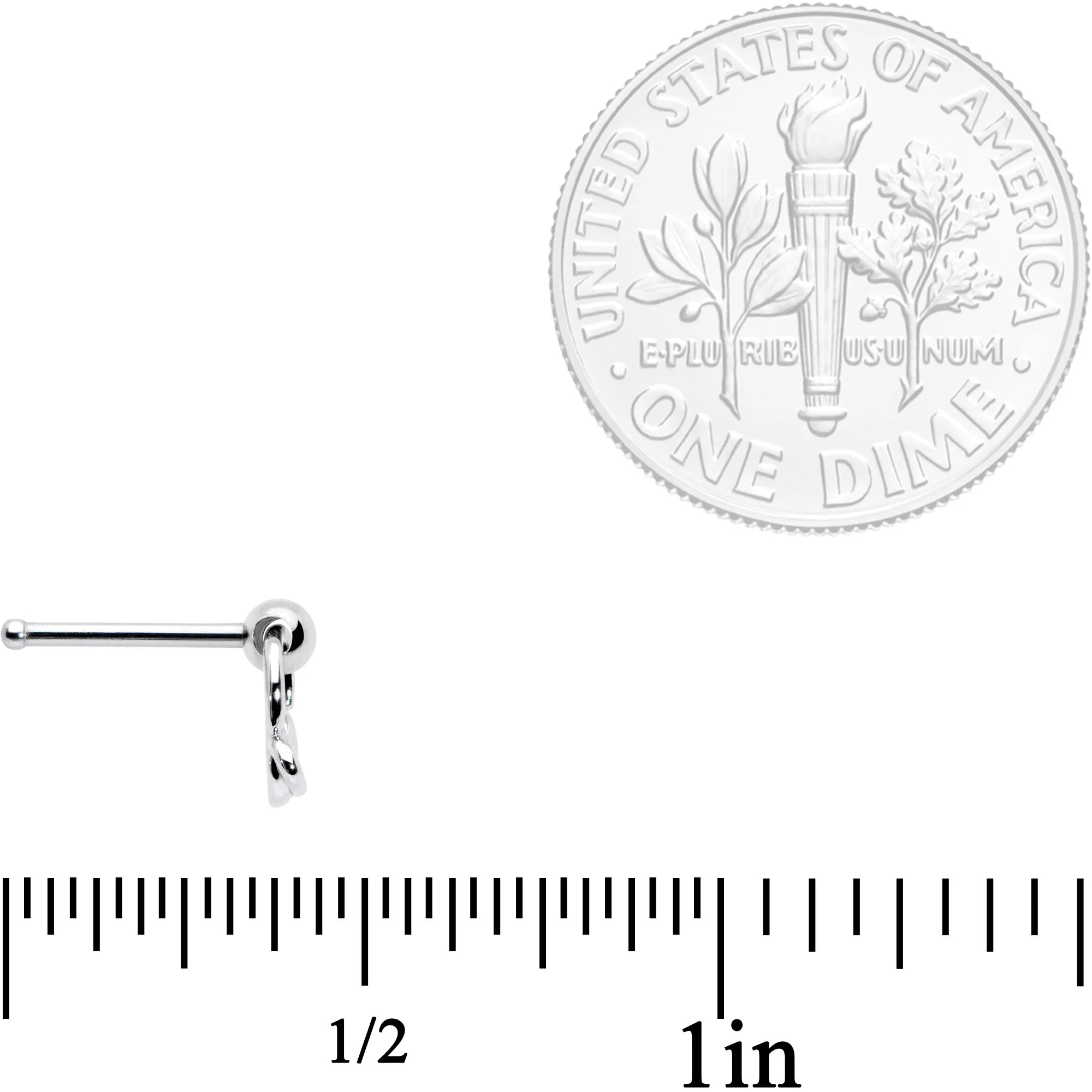 20G 1/4 Ring of Saturn Dangle Nose Bone - Image 3