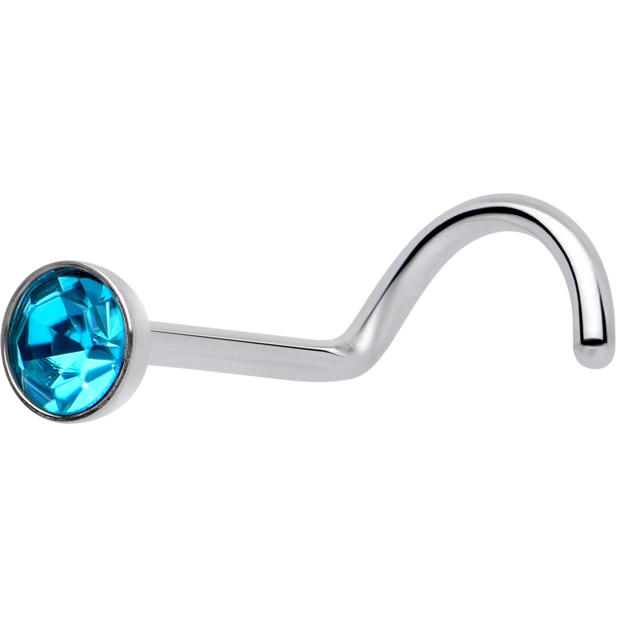 20G 3mm CZ Bezel Set Push-In Threadless Nose Screw Nose Ring - Image 7