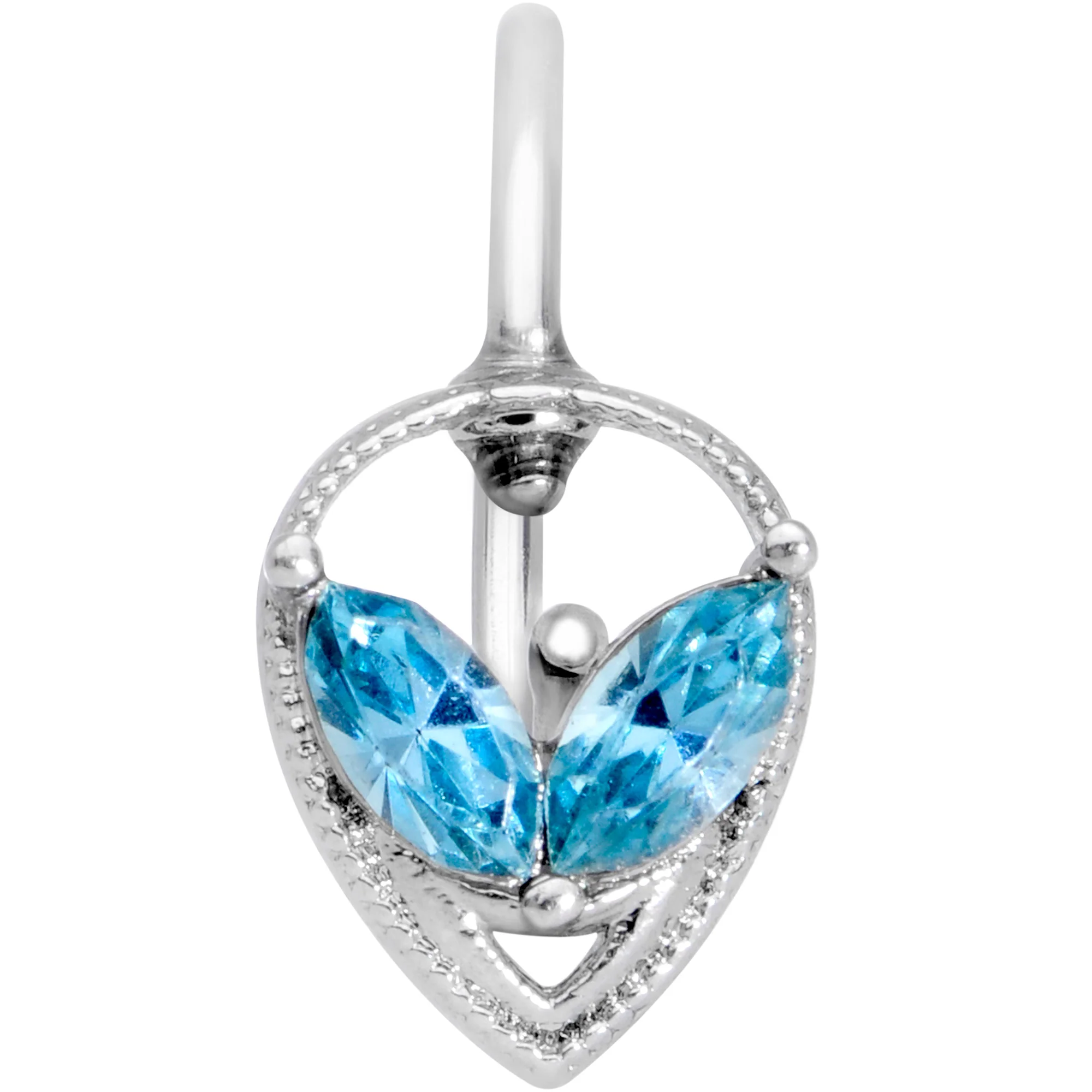 20G 5/16 Aqua Gem Alien Nose Hoop - Image 2