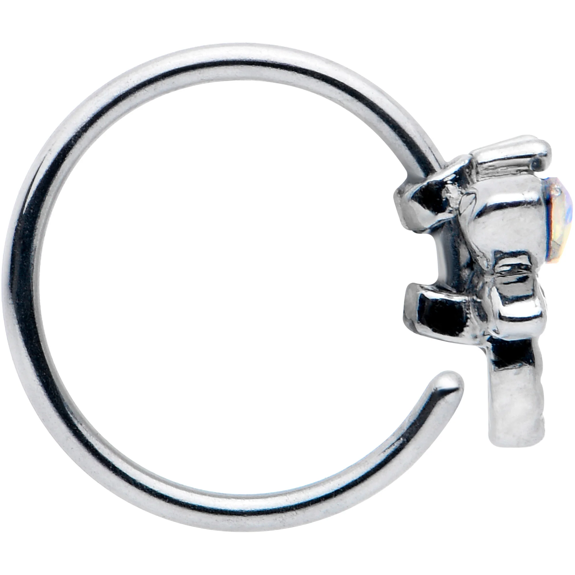 20G 5/16 Aurora CZ Gem Understated Dragonfly Nose Hoop - Image 3