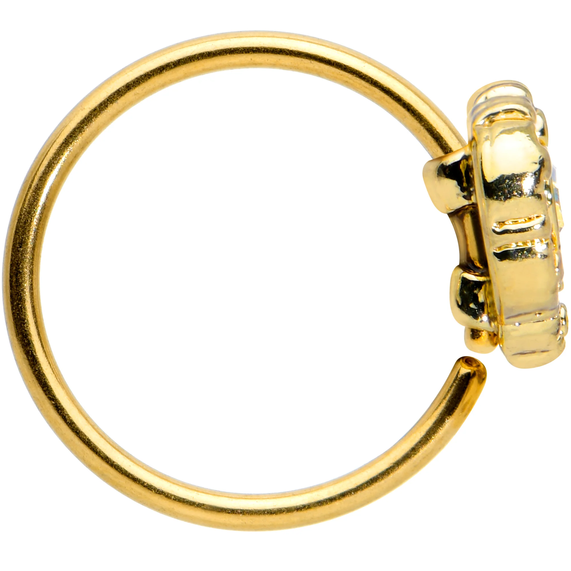 20G 5/16 Aurora Gem Gold Tone Baroque Heart Nose Hoop - Image 3